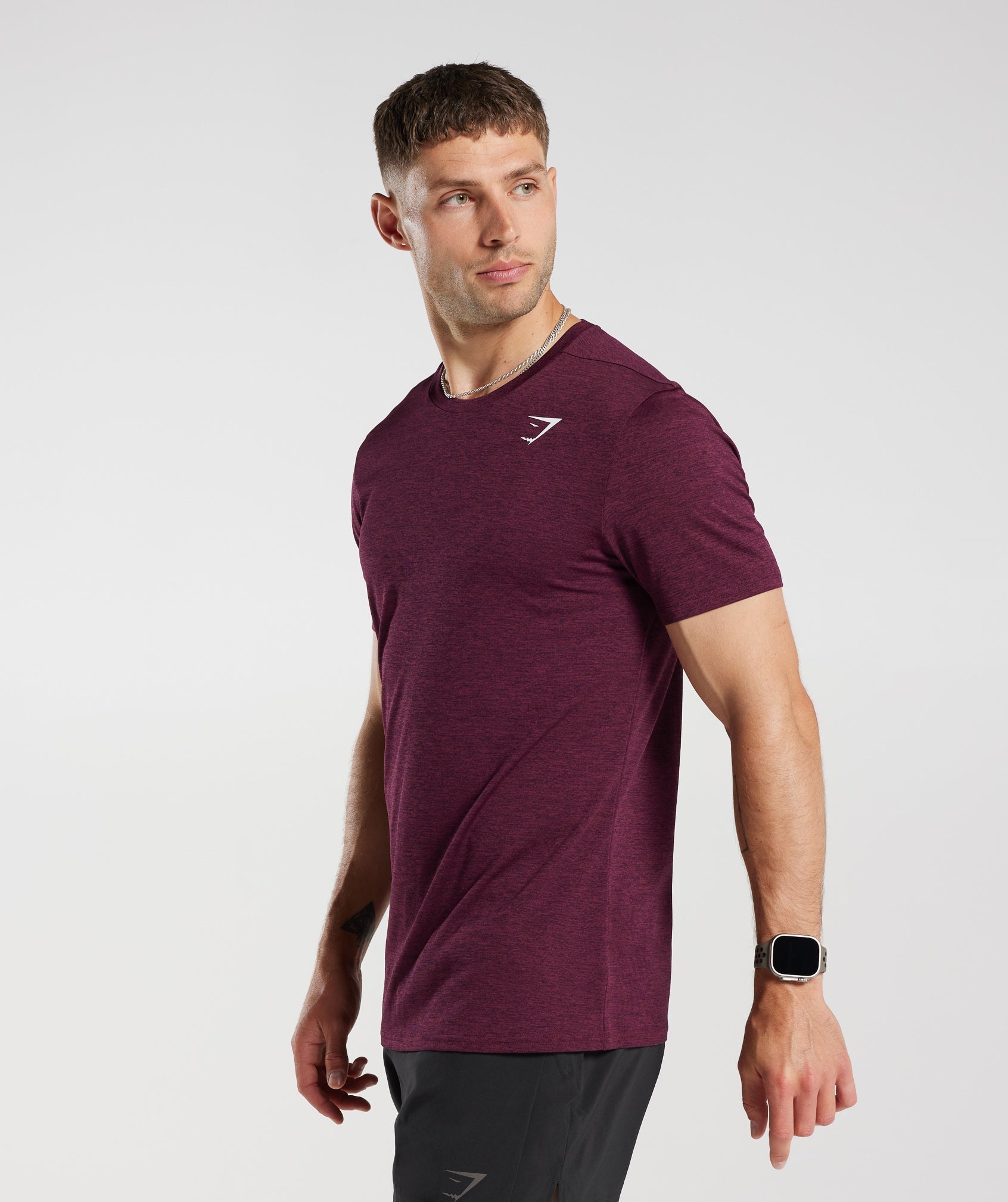 Arrival Marl T-Shirt in Plum Pink/Plum Brown Marl - view 3