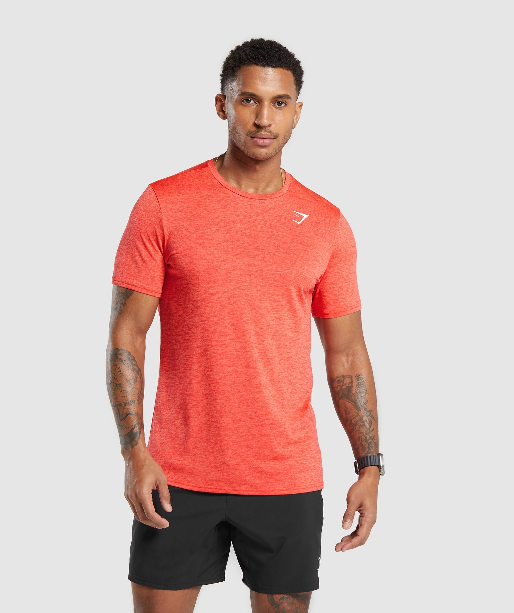 Arrival Marl T-Shirt in Pow Red/Wannabe Orange Marl