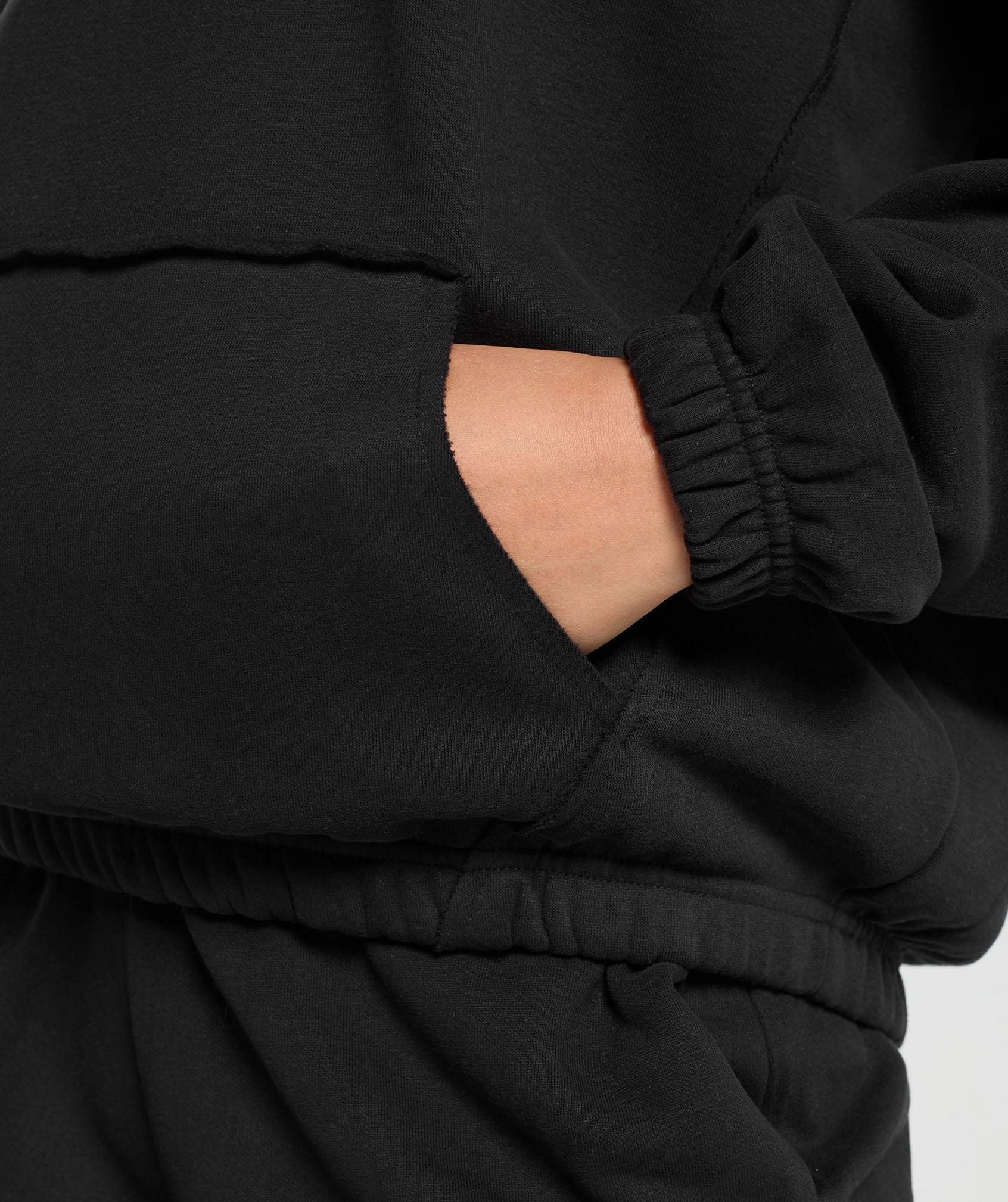 Fleece Oversized Sweatshirt in Black - view 5