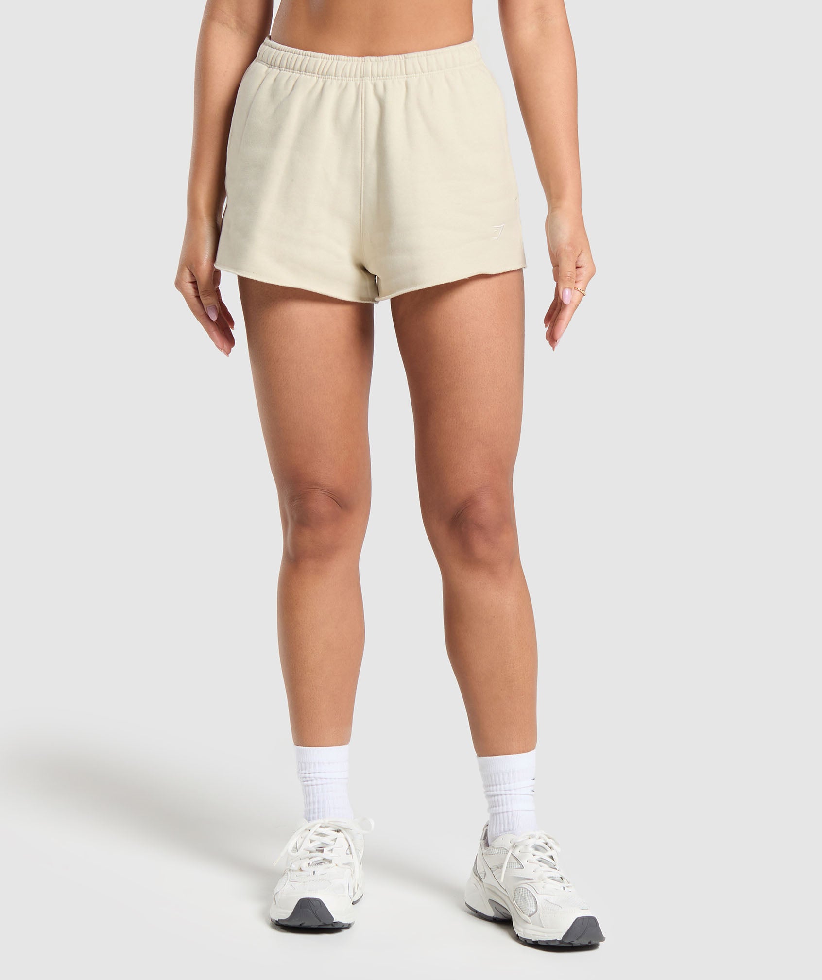 Fleece Shorts in Ecru White