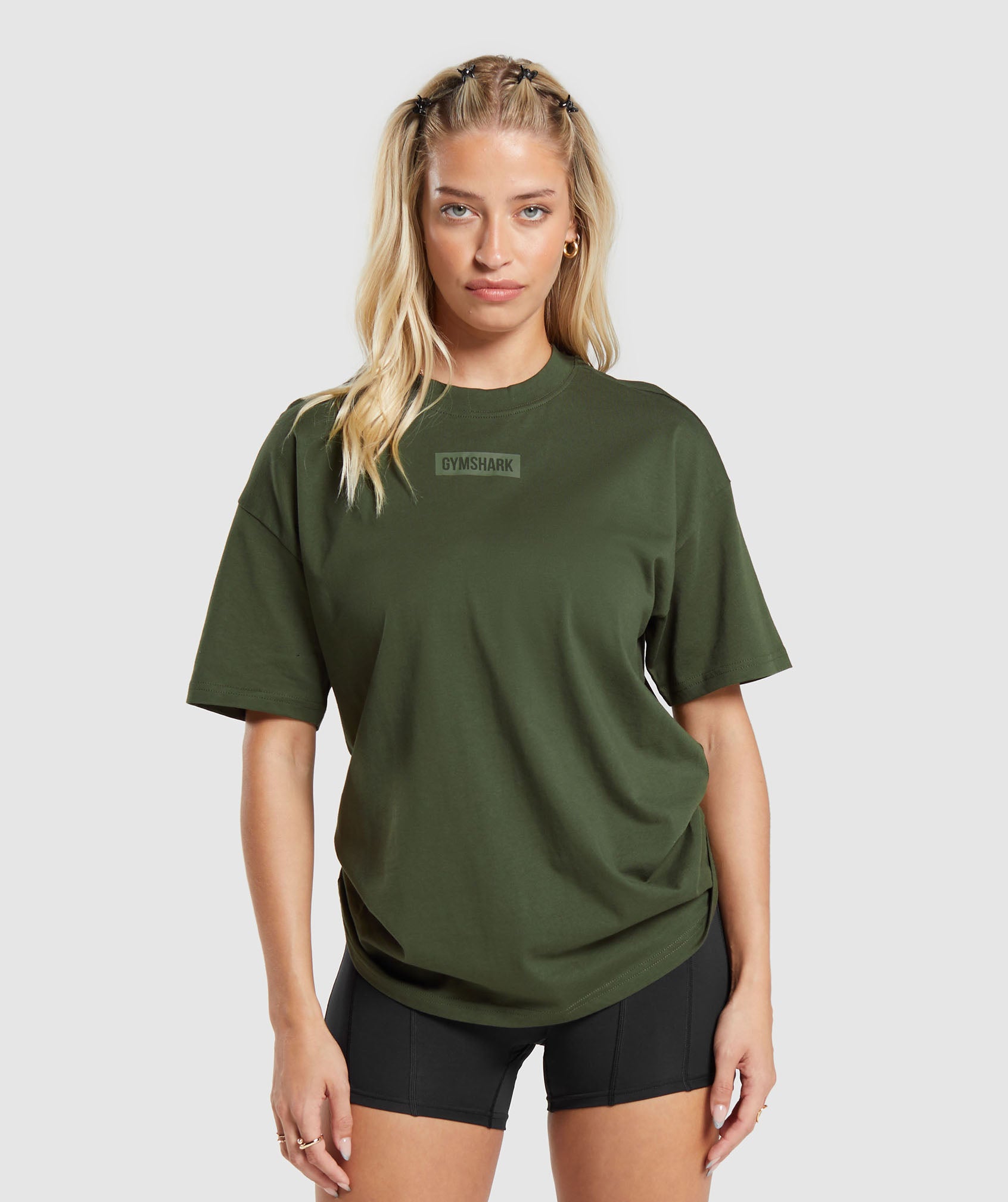 Block Oversized T-Shirt in Winter Olive - view 1