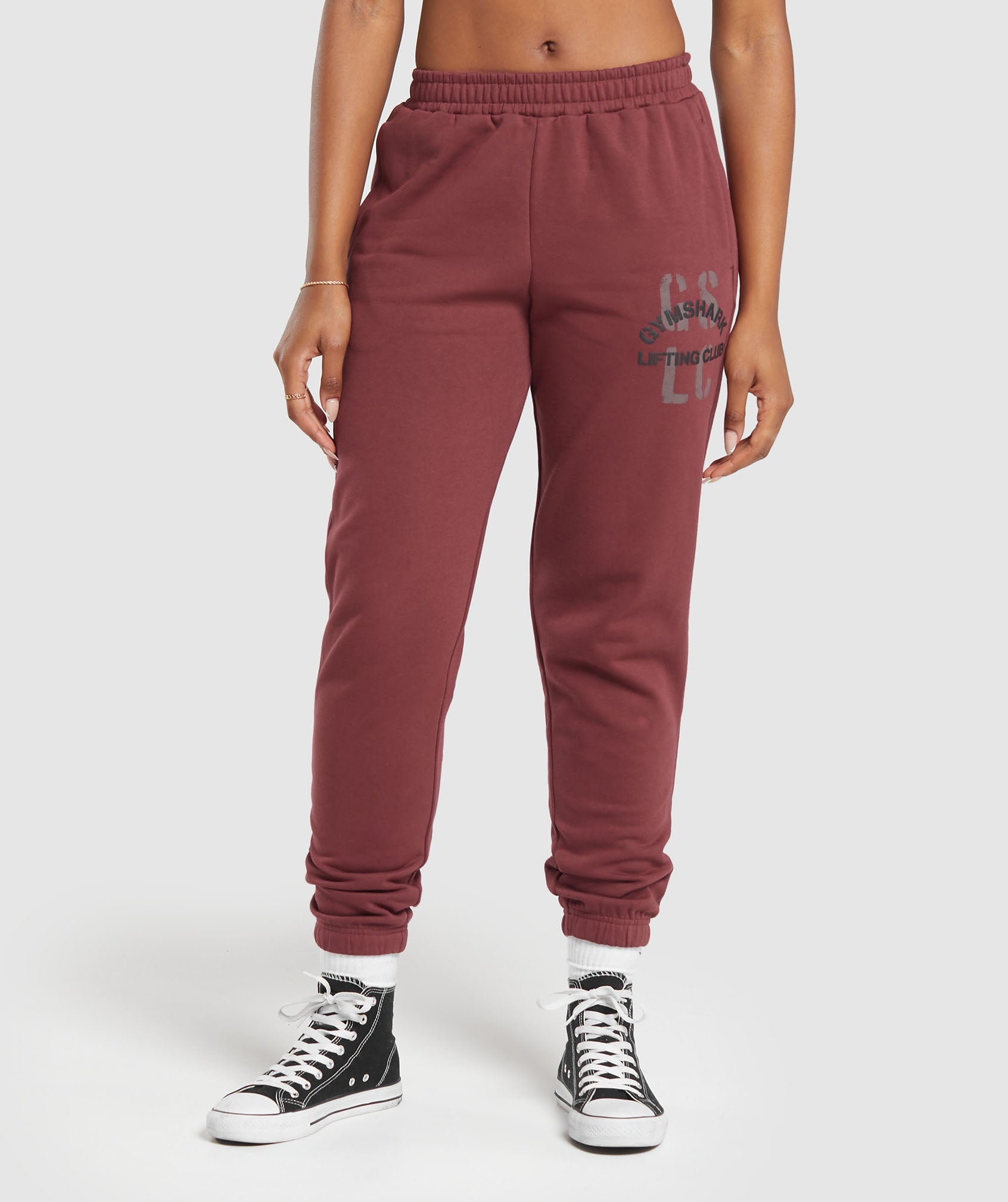 Gymshark High Waisted Drawstring Joggers Pants Cuffed Sweatpants