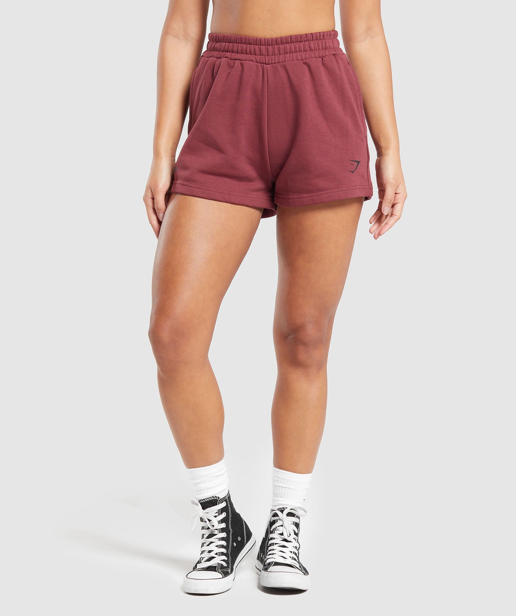 Built Graphic Shorts in Washed Burgundy - view 2