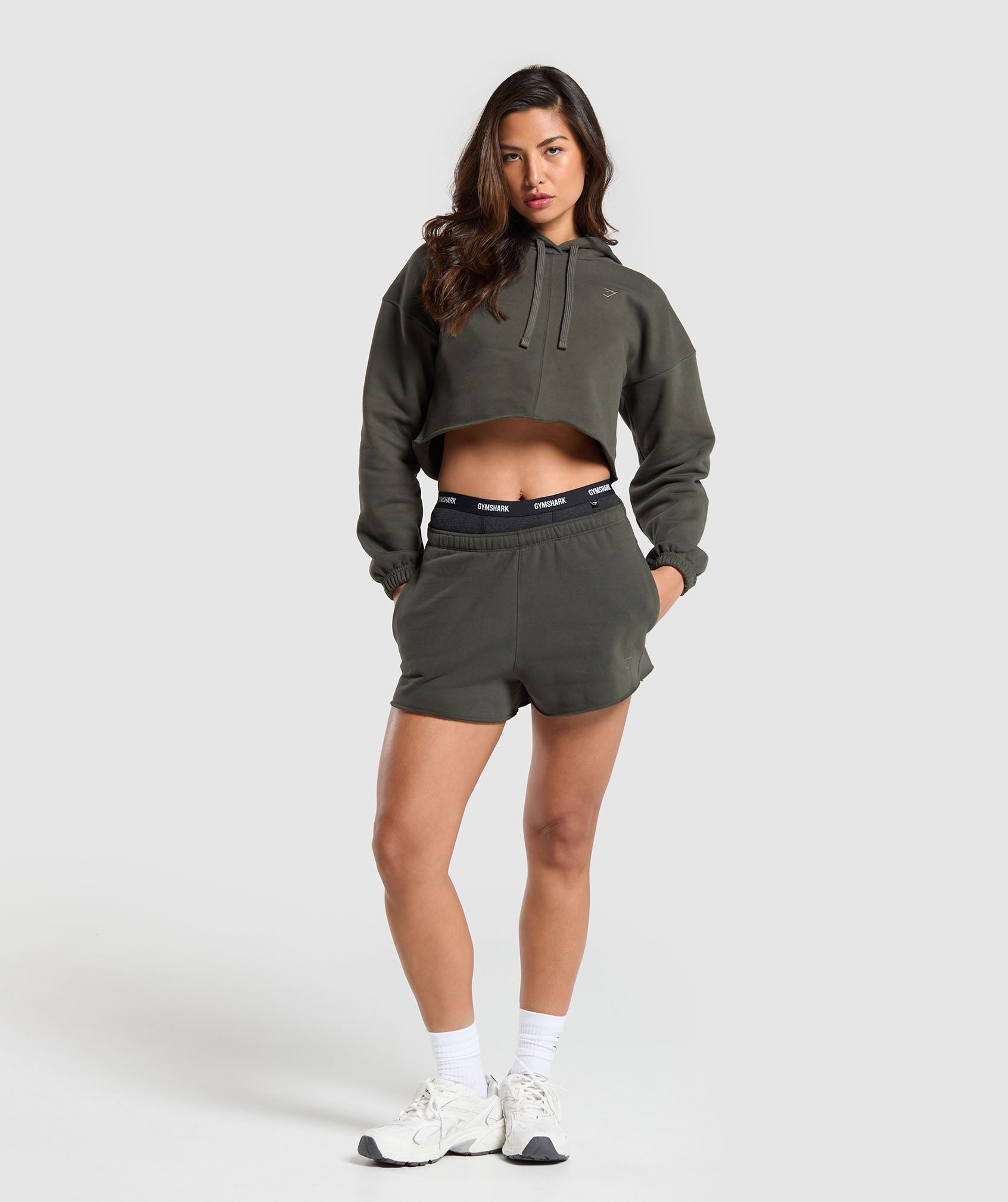 Fleece Shorts in Strength Green - view 4