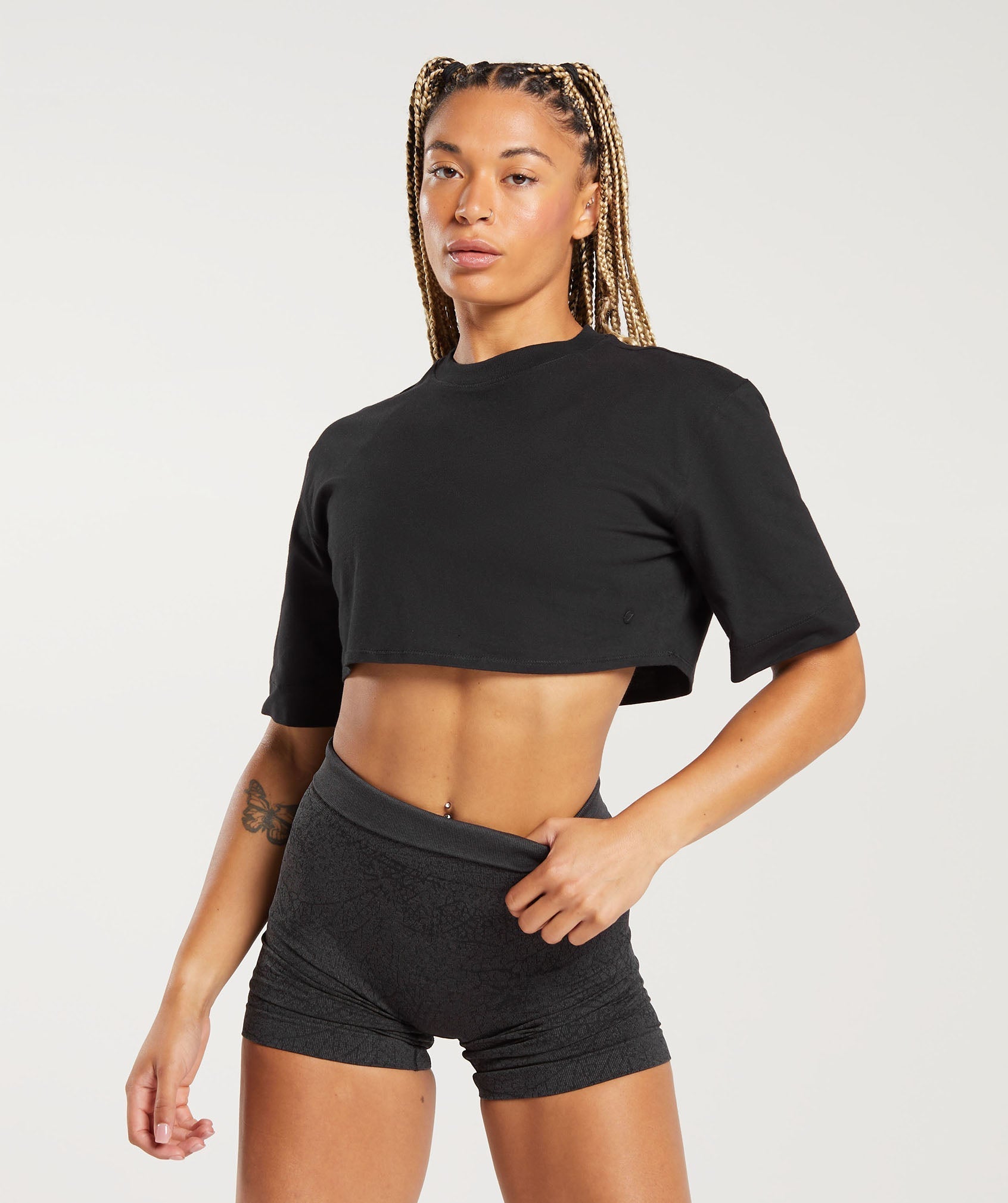 BeautyIn Women's Workout Shirts Drawstring Hem Fitted Top Short Sleeve Yoga  Running tanks