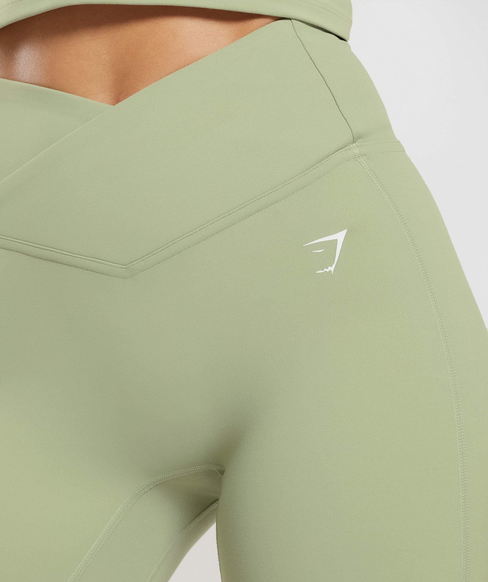 Crossover Shorts in Light Sage Green - view 5