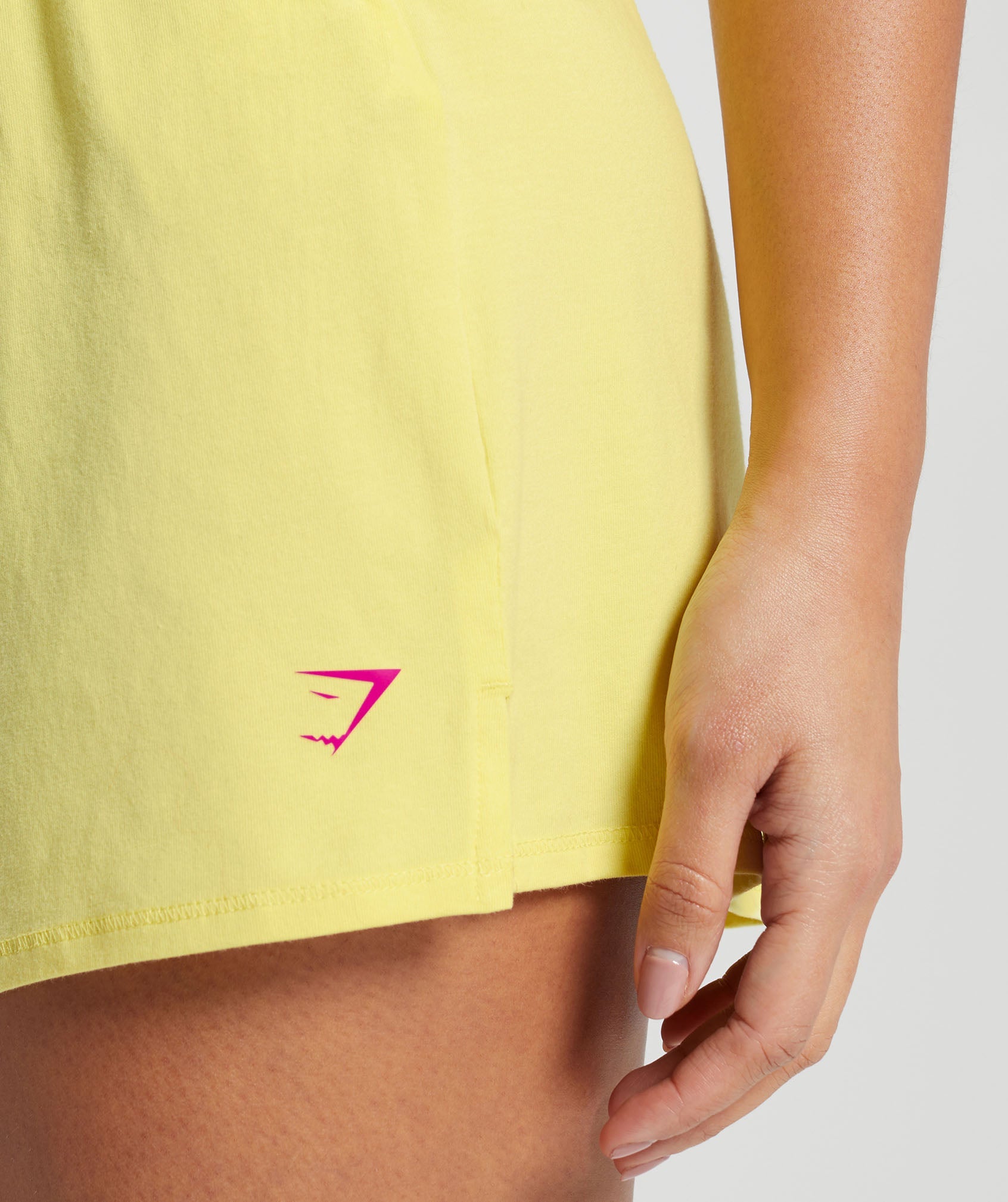 Cotton Graphic Shorts in Lemon Yellow - view 5