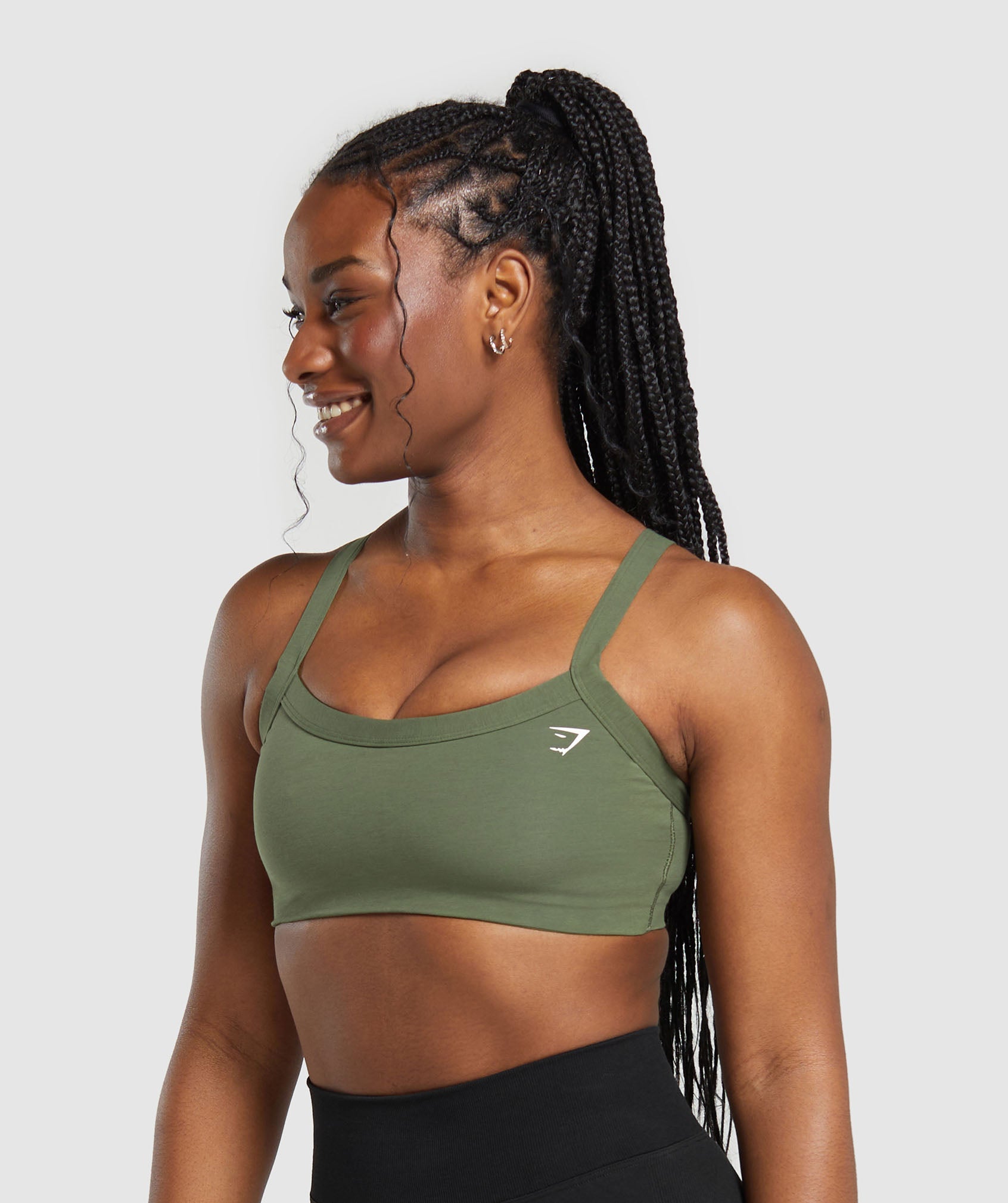 Cotton Lifting Sports Bra in Core Olive - view 3