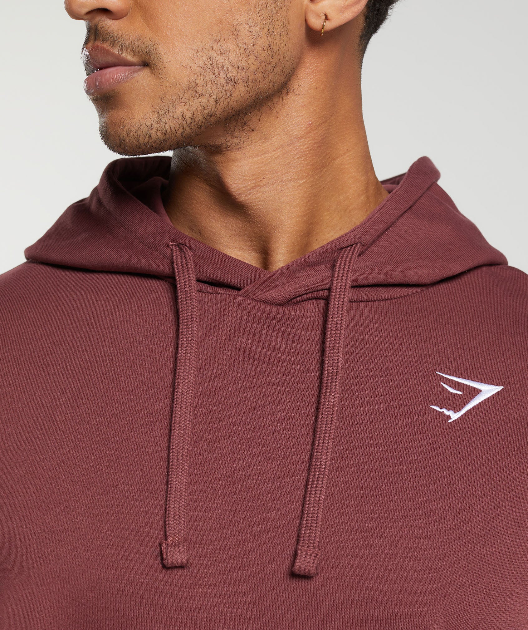 Crest Oversized Hoodie in Burgundy Brown - view 5