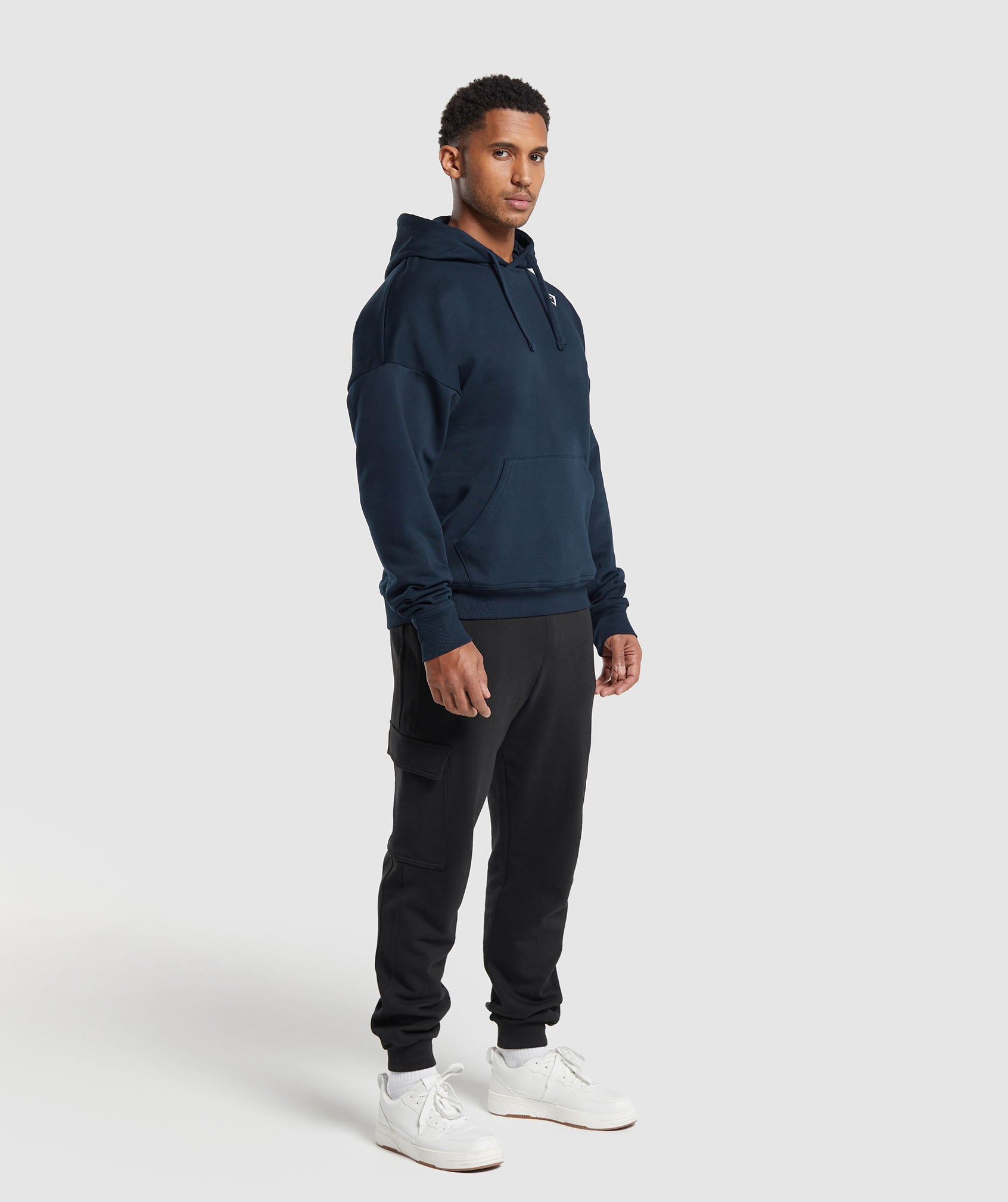 Crest Oversized Hoodie in Navy - view 4