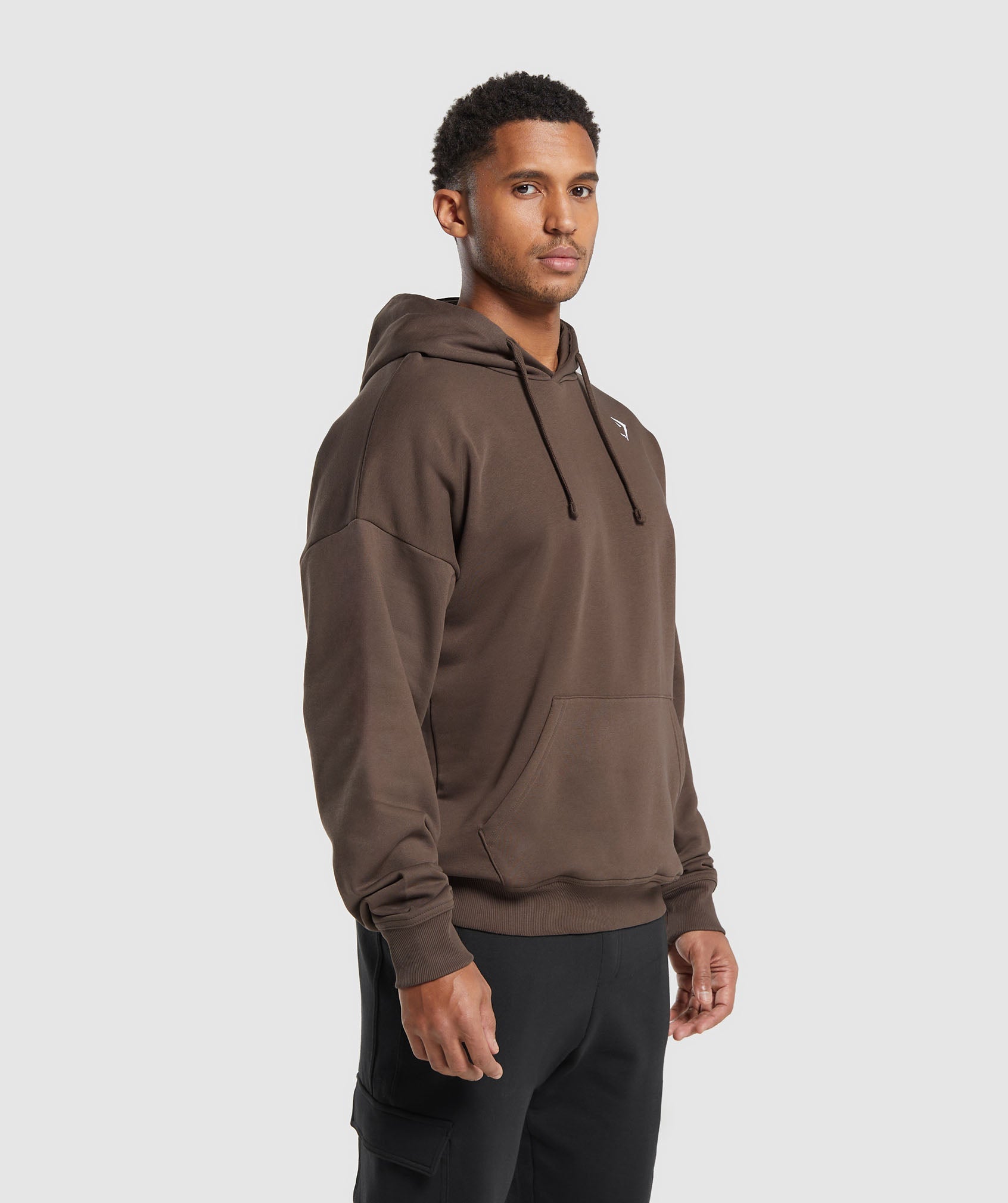 Crest Oversized Hoodie in Walnut Brown - view 3