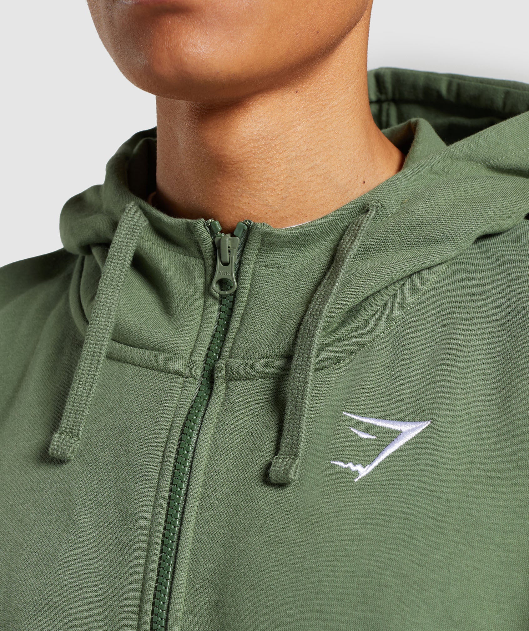 Crest Oversized Zip Up Hoodie in Force Green - view 5