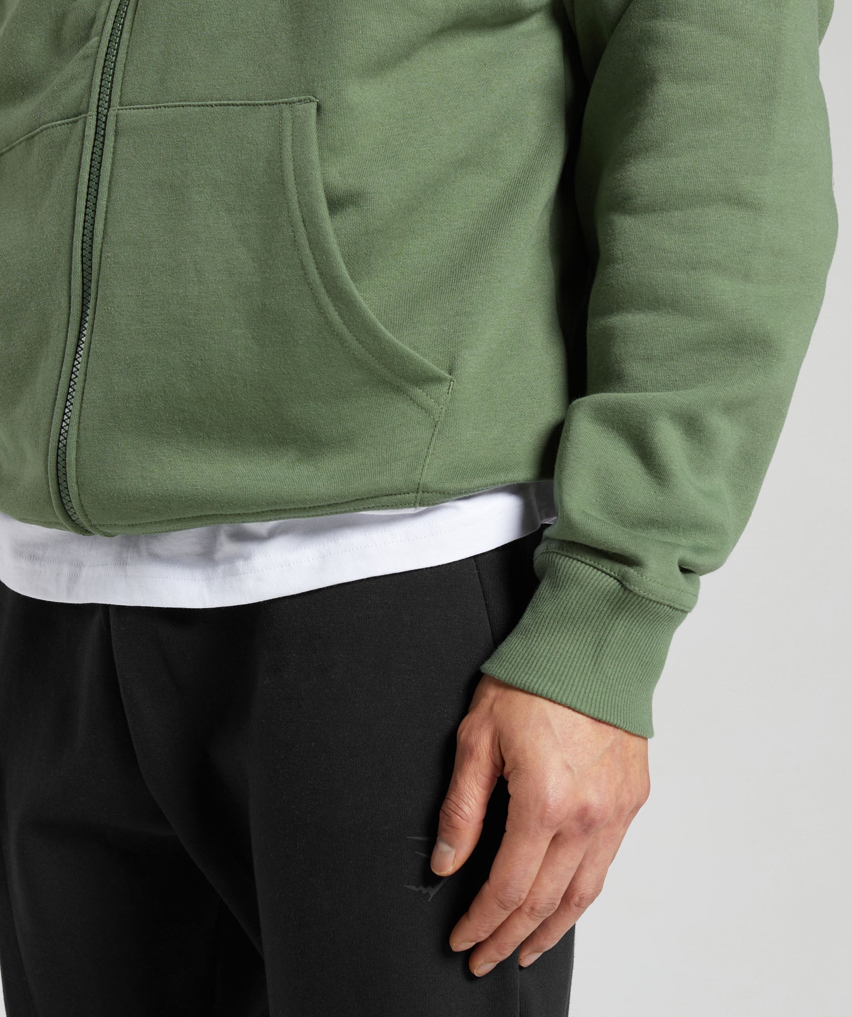 Crest Oversized Zip Up Hoodie in Force Green - view 6