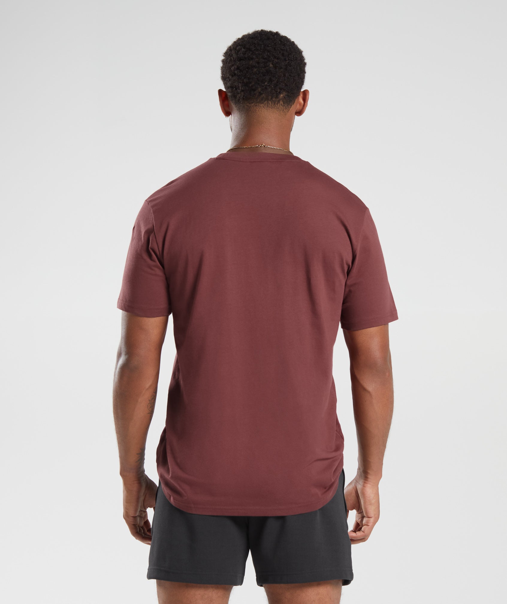 Crest T-Shirt in Washed Burgundy - view 2