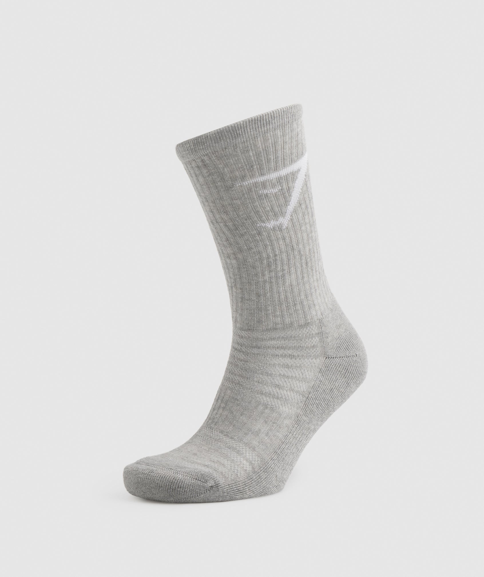 Crew Socks 3pk in White/Light Grey Marl/Black