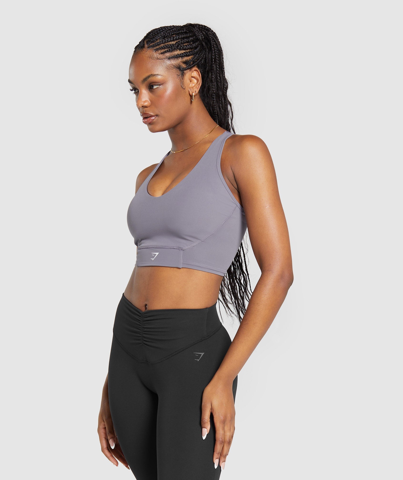 Crop Mesh Tank in Fog Purple - view 3