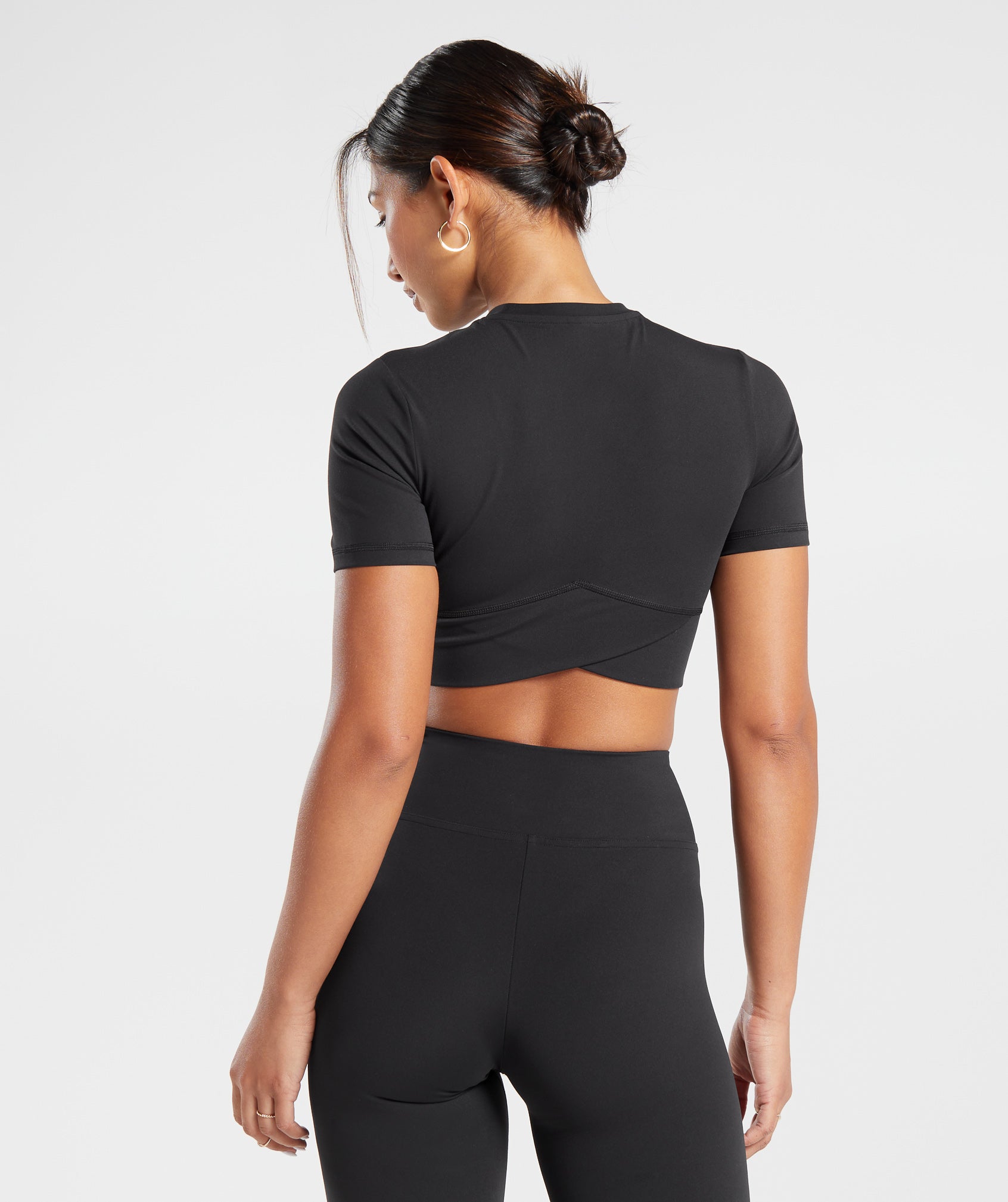 Crossover Crop Top in Black - view 1