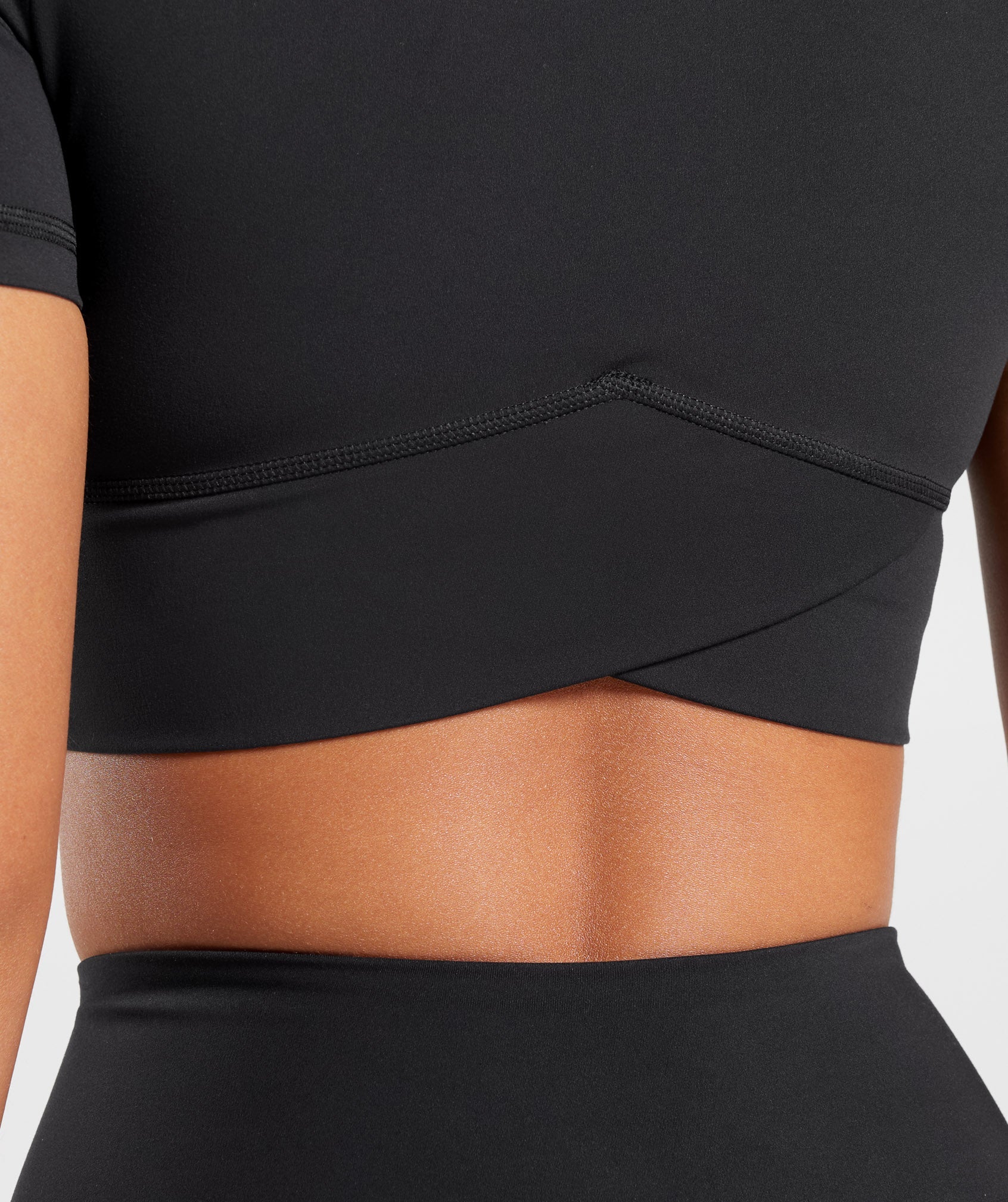 Crossover Crop Top in Black - view 5