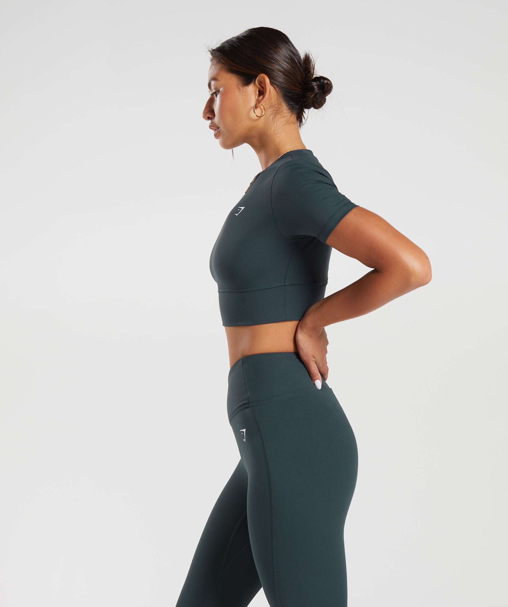 Gymshark Crossover Crop Top - Darkest Teal