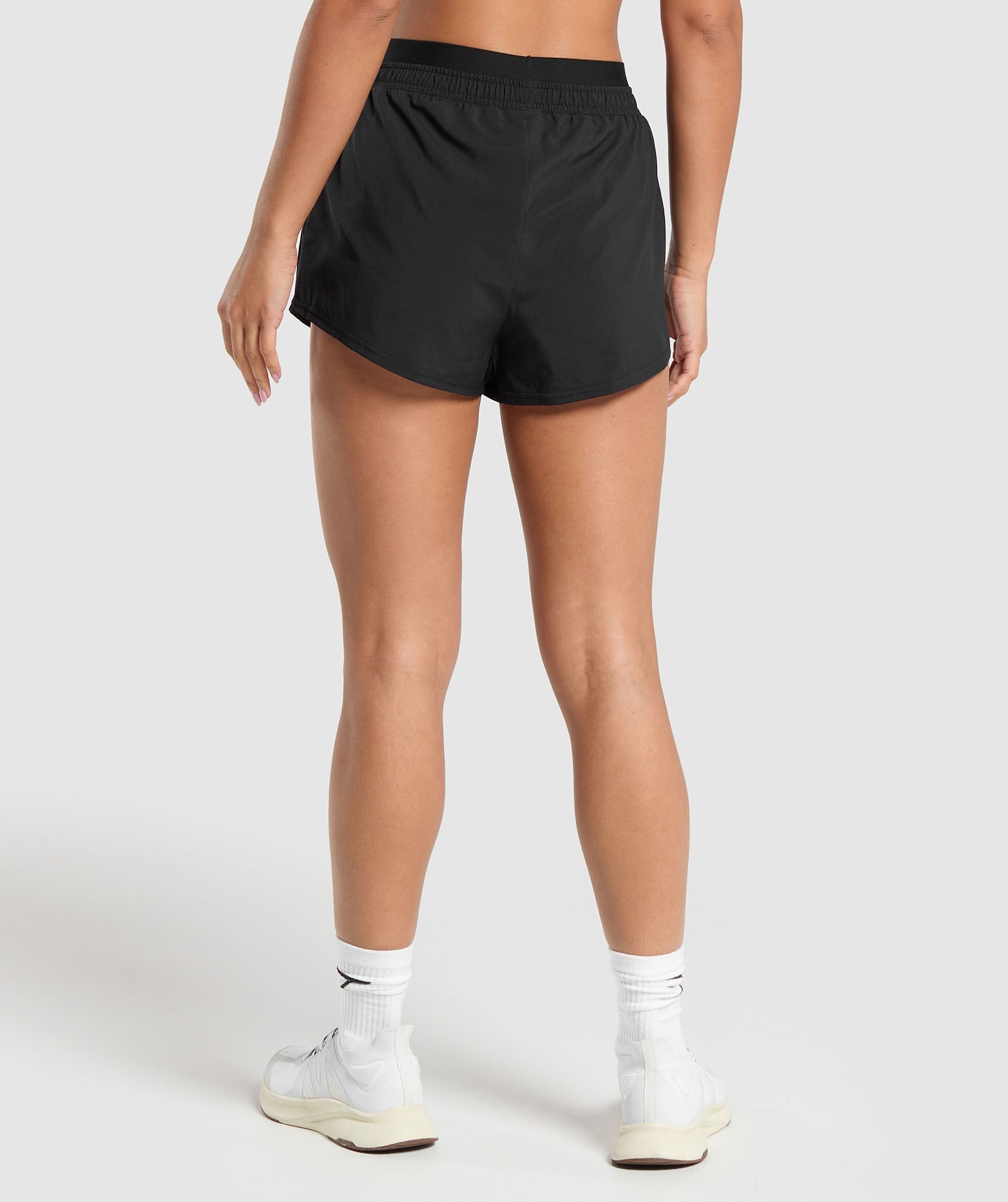 Double Waistband Shorts in Black/Black - view 2