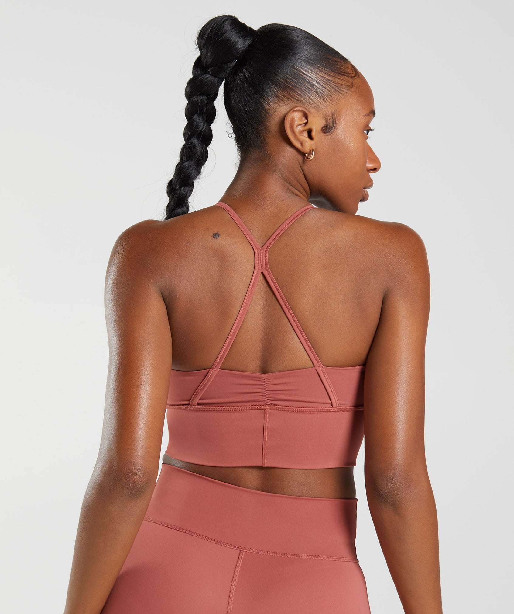 Elevate Longline Sports Bra in Rose Brown