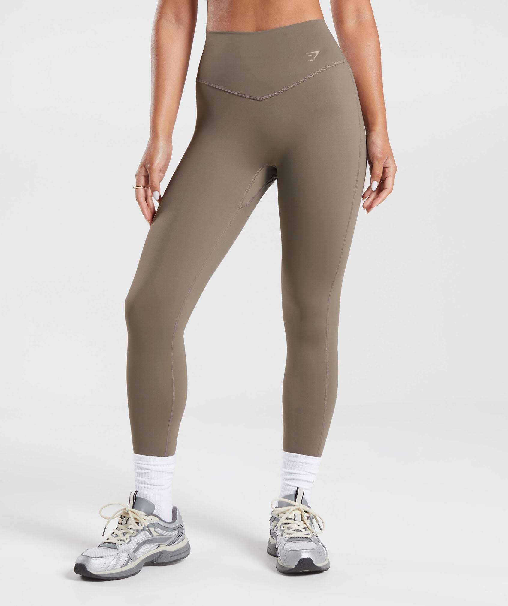 Gymshark XS Femme Sport Pantalon Mélange Gris Clair Legging Remontant  Extensible