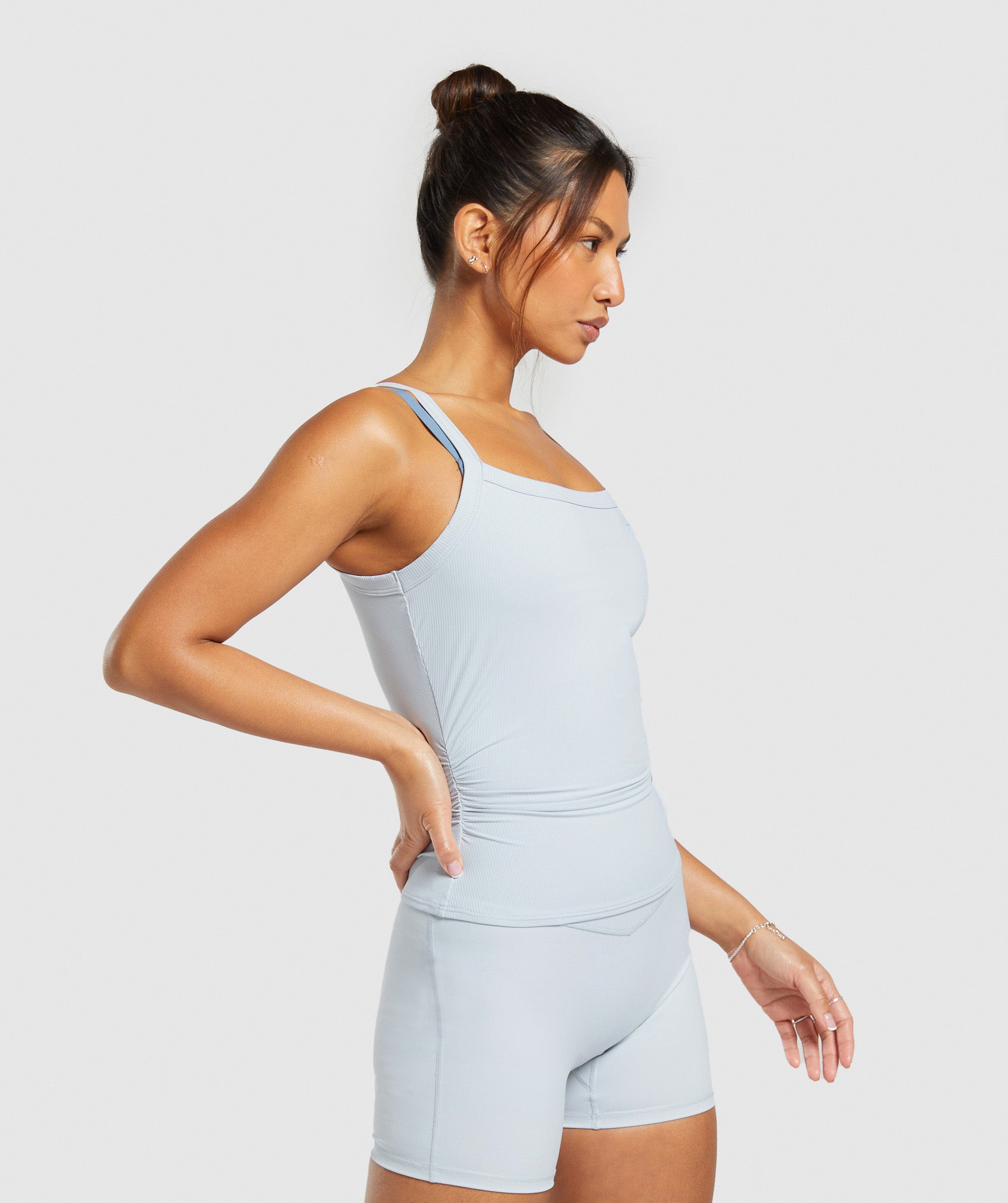 Elevate Ruched Tank in Fresh Blue - view 3