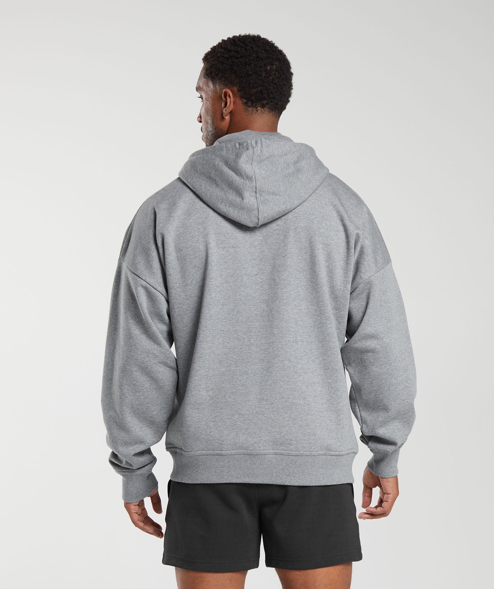 Gymshark Crest Oversized Zip Up Hoodie - Denim Blue