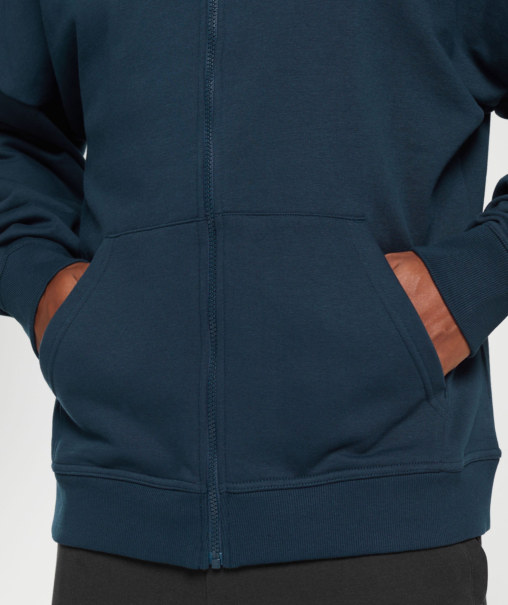 Crest Oversized Zip Up Hoodie in Navy - view 5