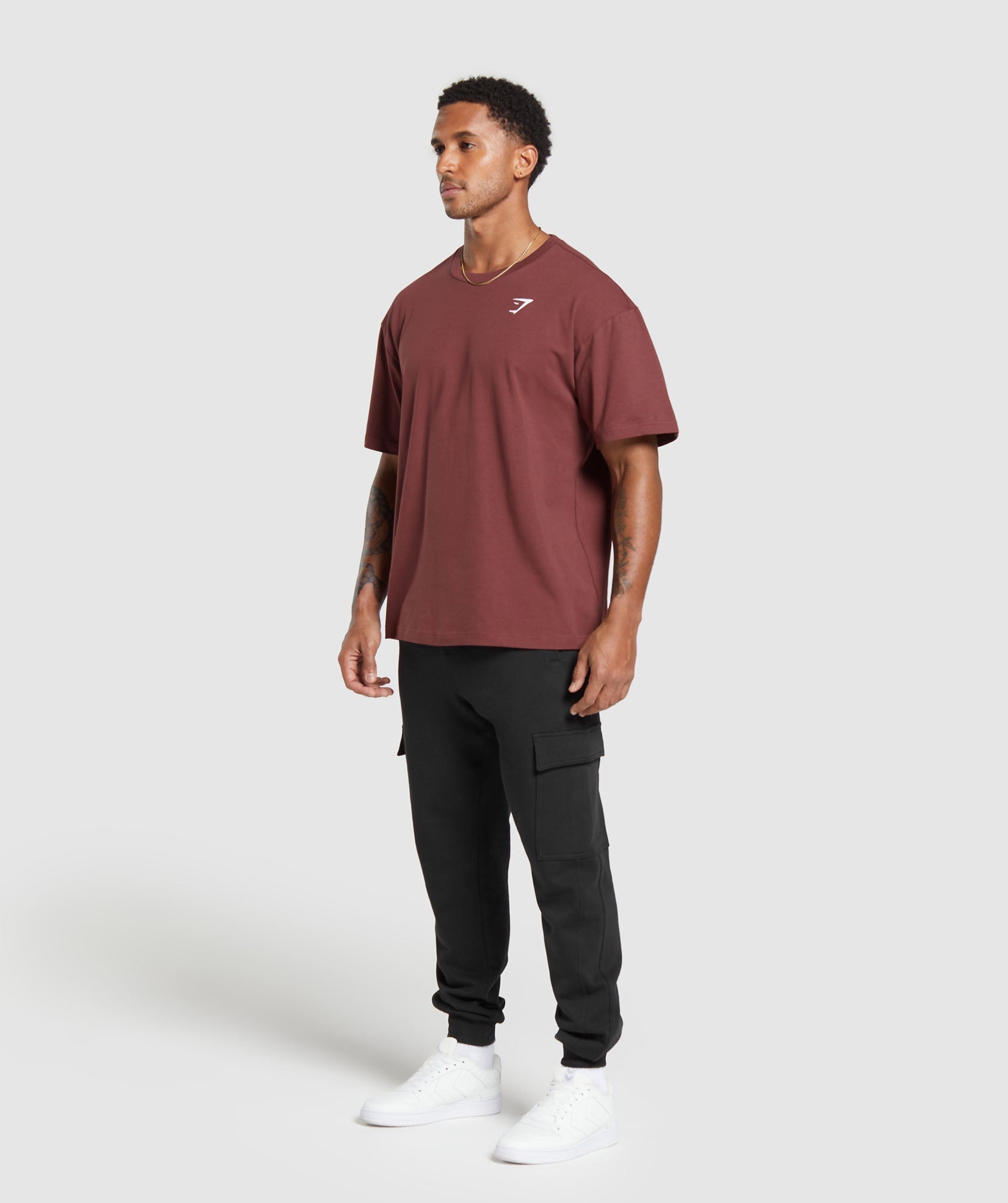 Essential Oversized T-Shirt in Burgundy Brown - view 4
