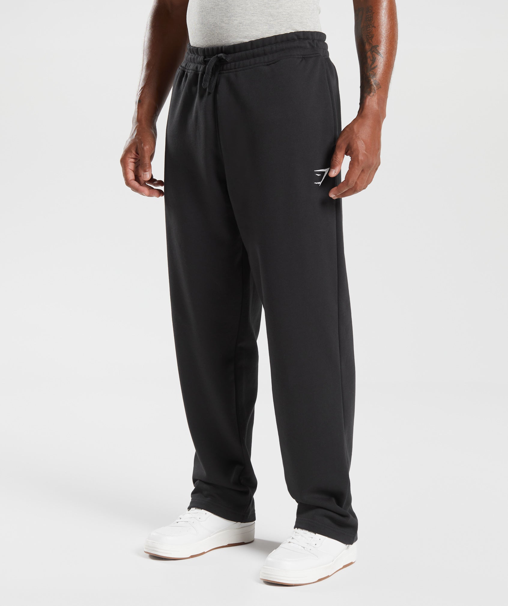 Crest Straight Leg Joggers in Black - view 3