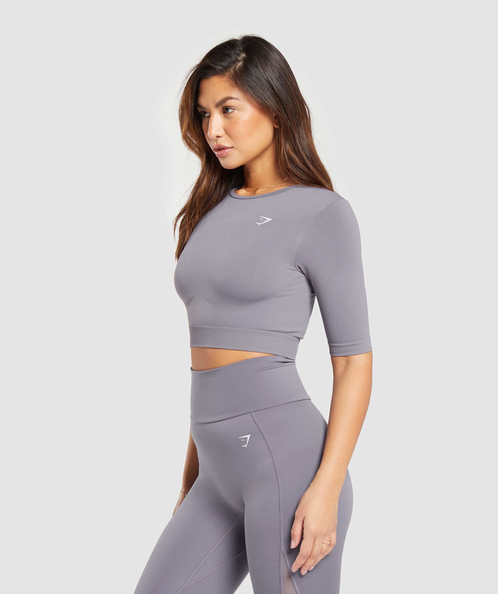 Everyday Seamless Crop Top in Fog Purple - view 3