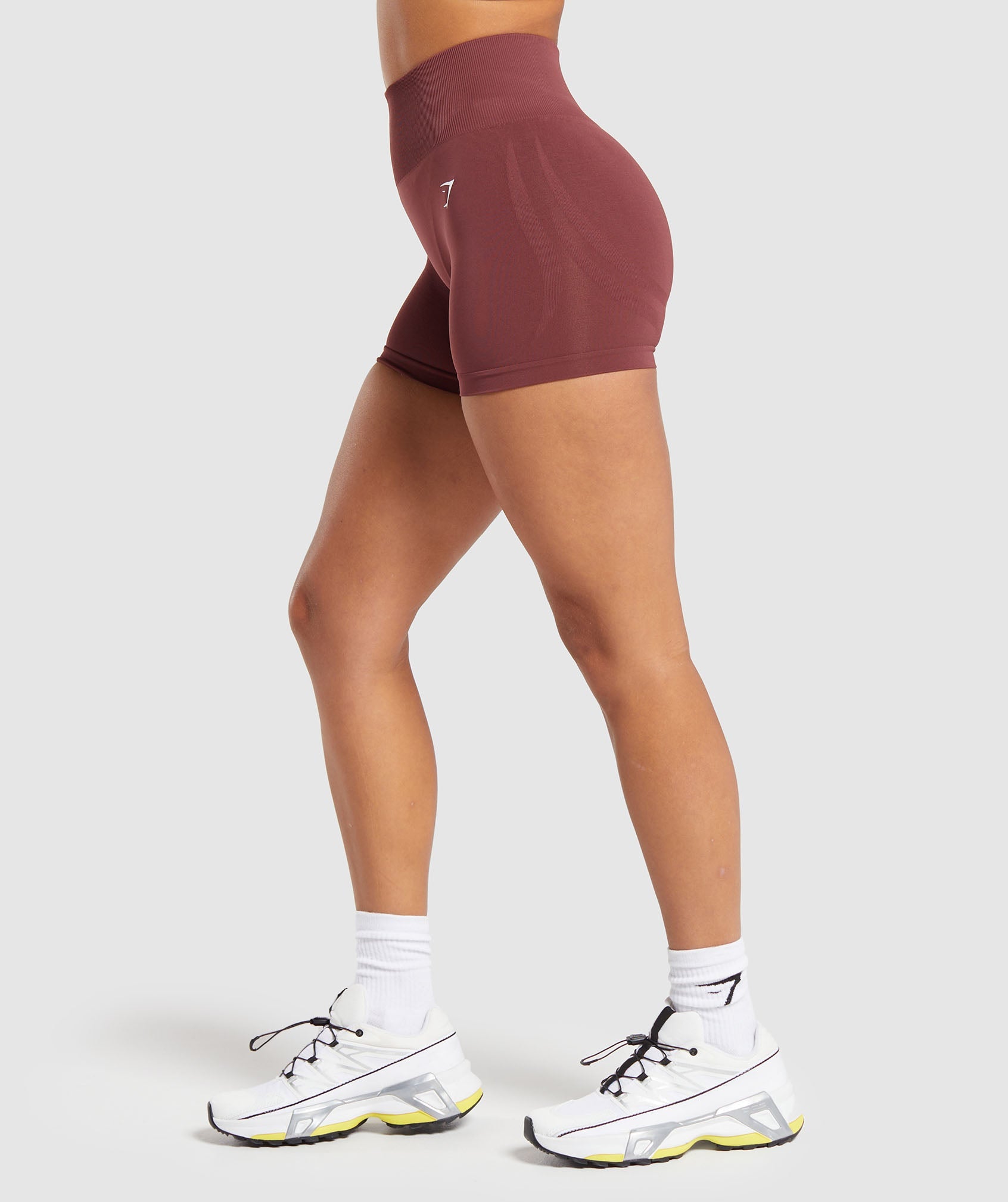 Everyday Seamless Shorts in Burgundy Brown - view 3