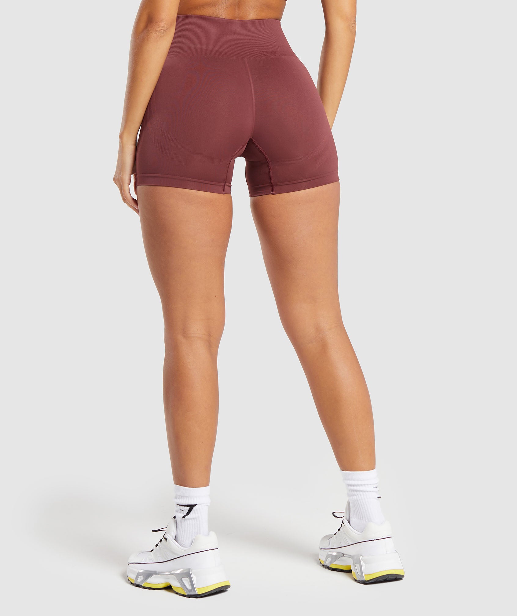 Everyday Seamless Shorts in Burgundy Brown - view 2