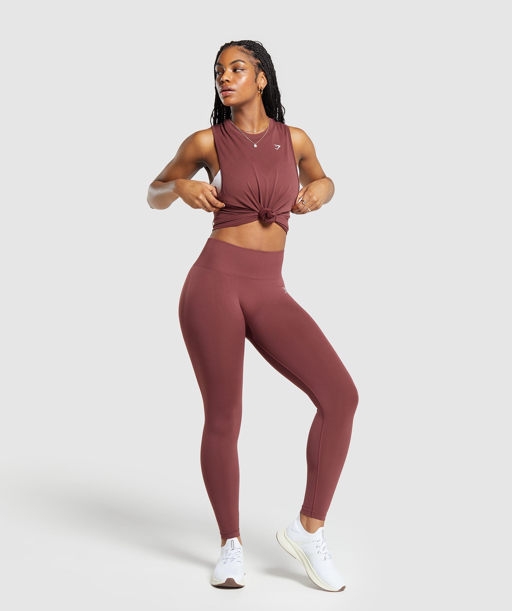 Everyday Seamless Tank in Burgundy Brown - view 4