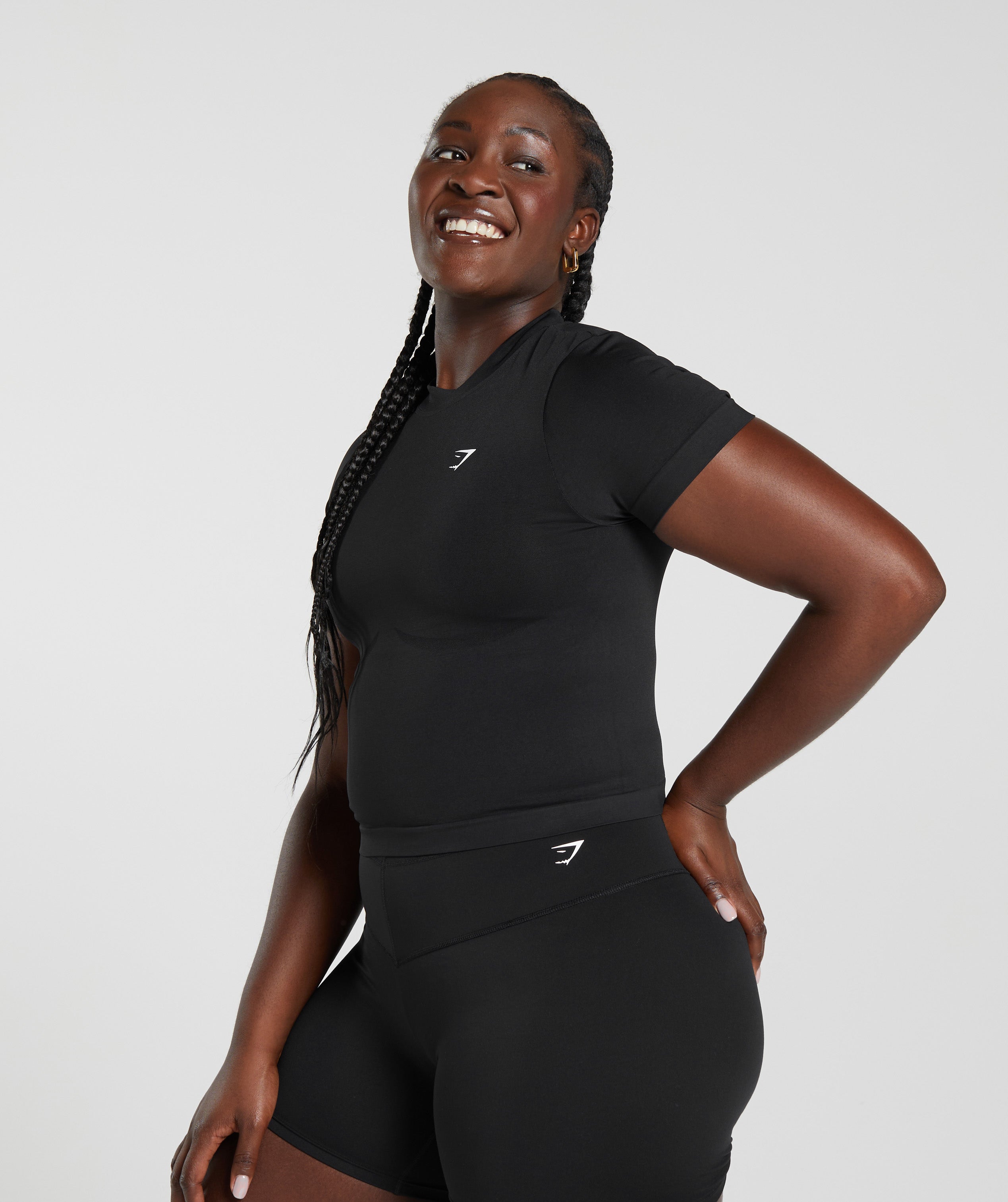Everyday Seamless Tight Fit Tee in Black - view 6
