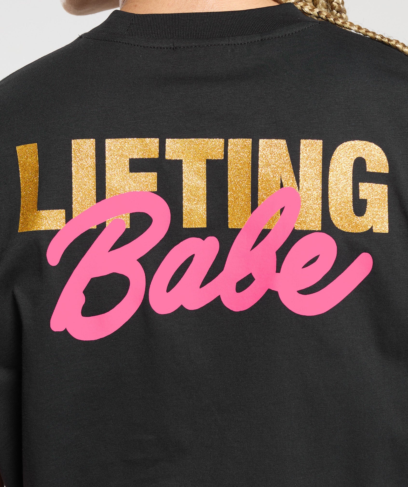 Lifting Babe Oversized T-Shirt in Black - view 5