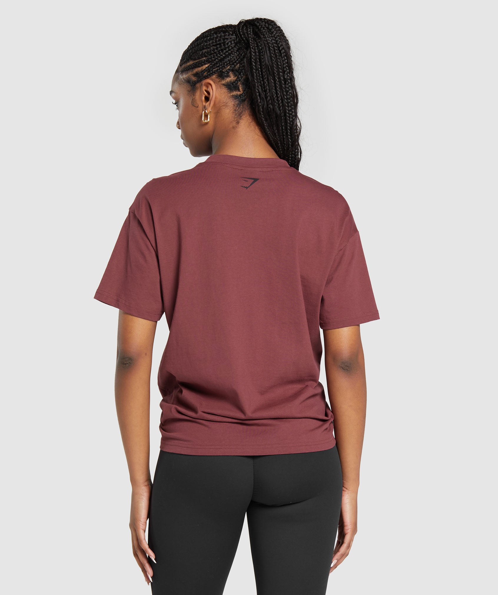 Built Oversized T-Shirt in Washed Burgundy - view 3