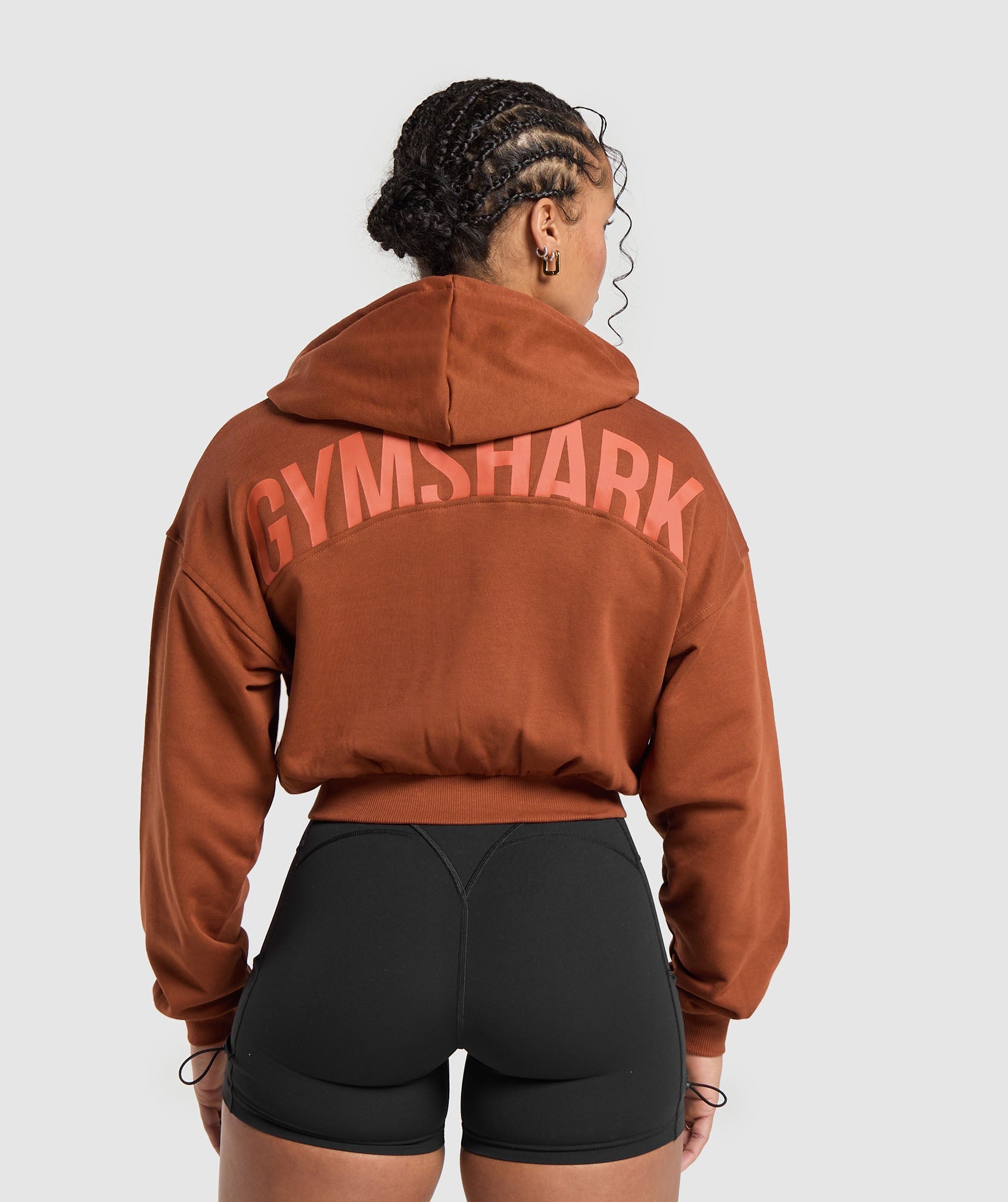 Power Midi Zip Hoodie in Copper Brown - view 1