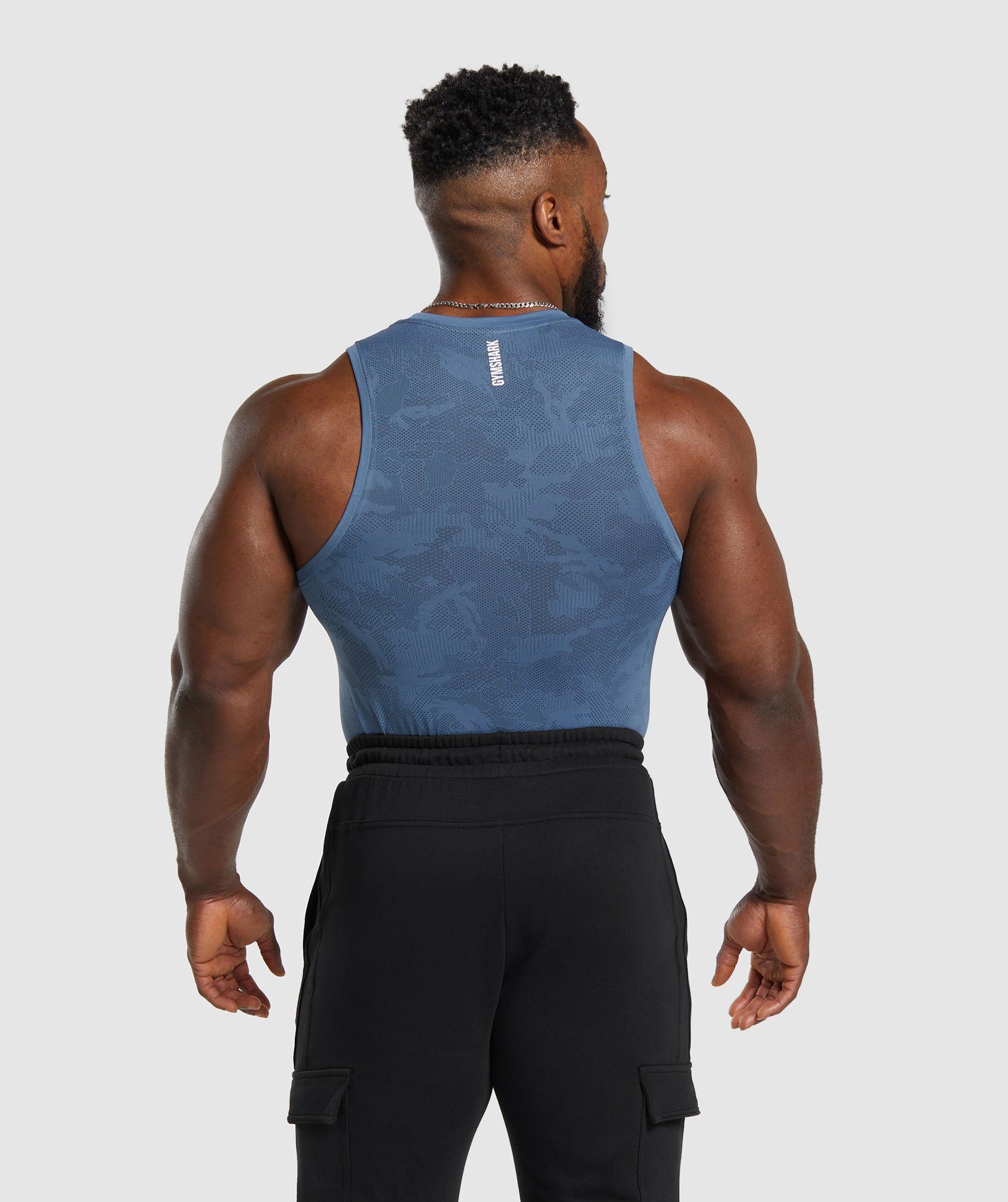 Gymshark Geo Seamless T-Shirt - Faded Blue/Titanium Blue