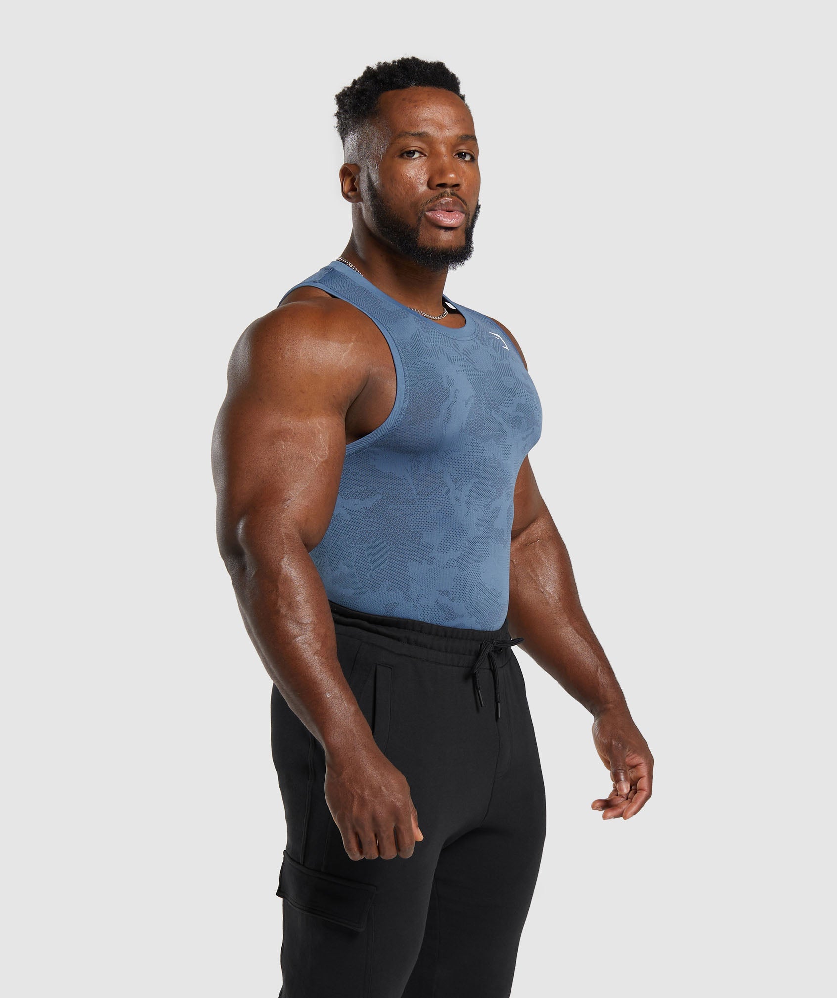 Geo Seamless Tank in Faded Blue/Titanium Blue - view 3