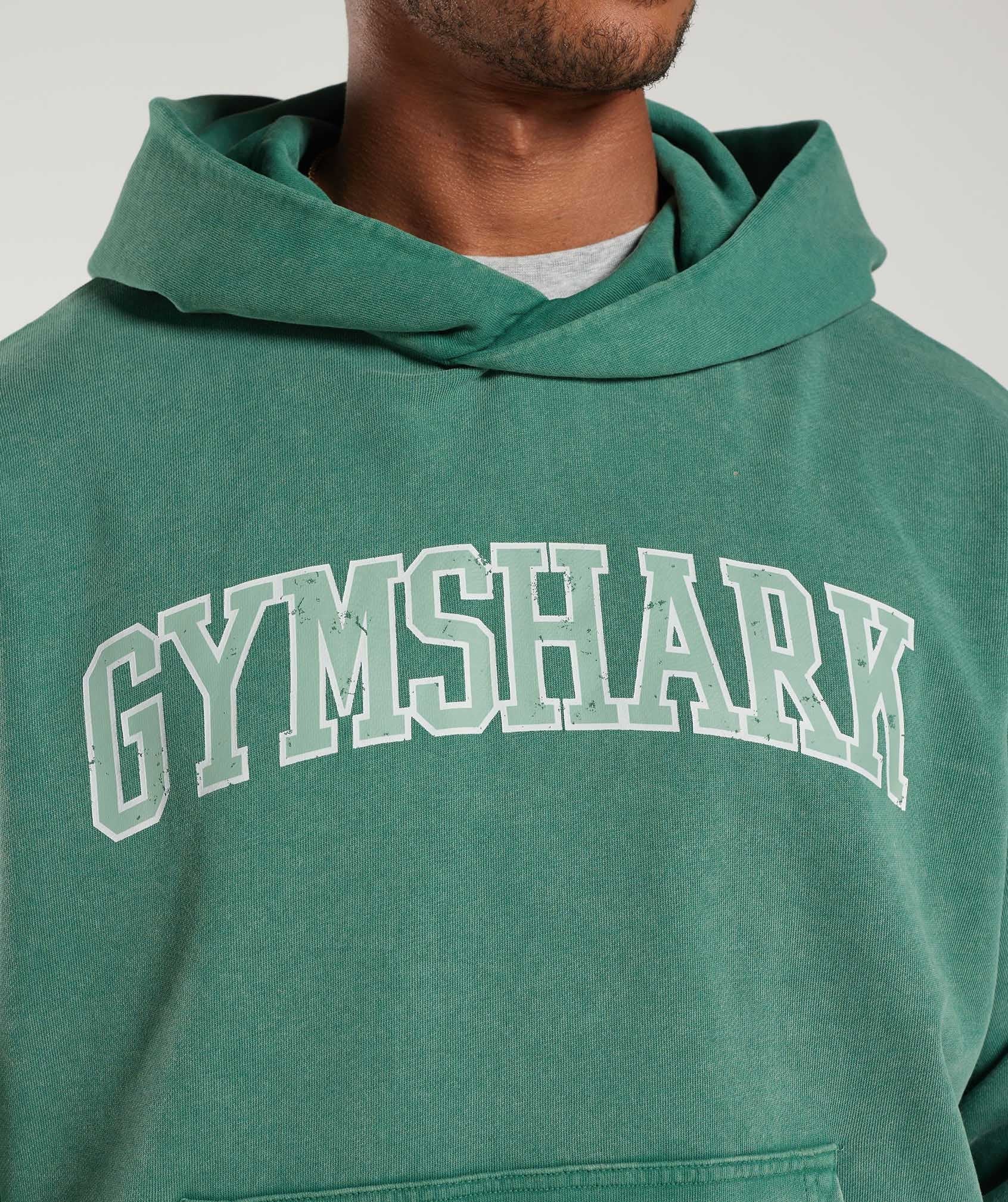 Collegiate Hoodie in Ink Teal/Acid Wash