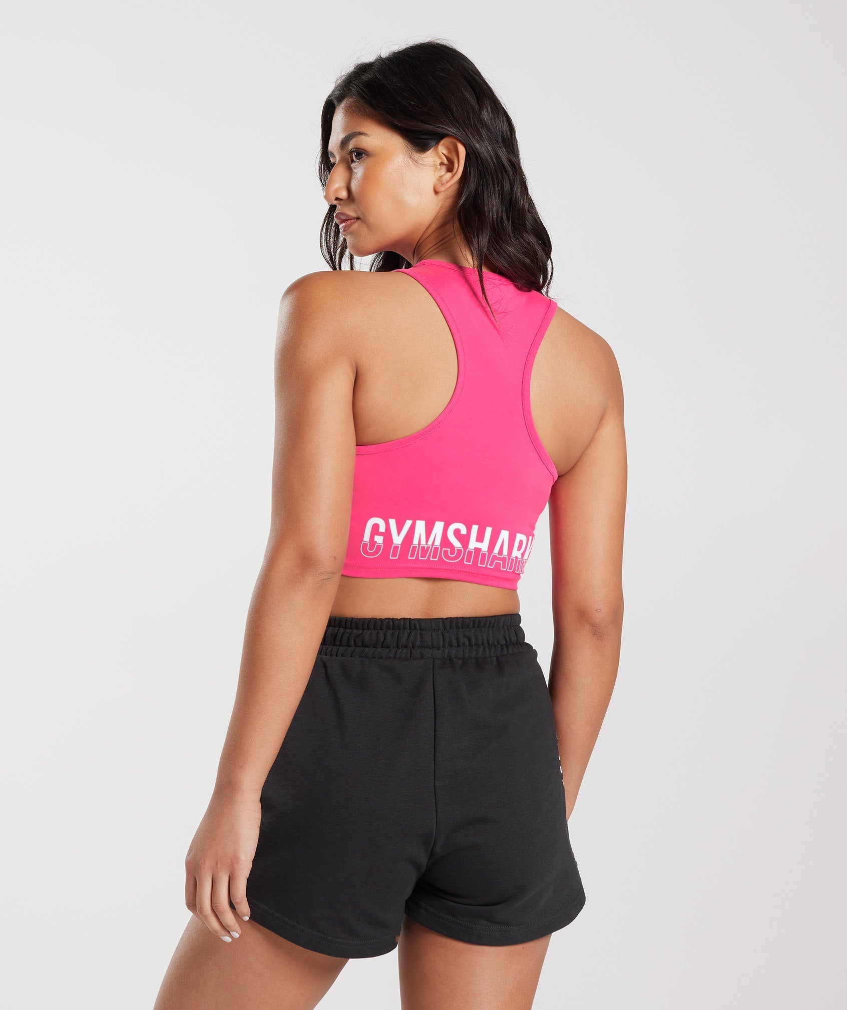 Fraction Crop Tank in Bright Fuchsia