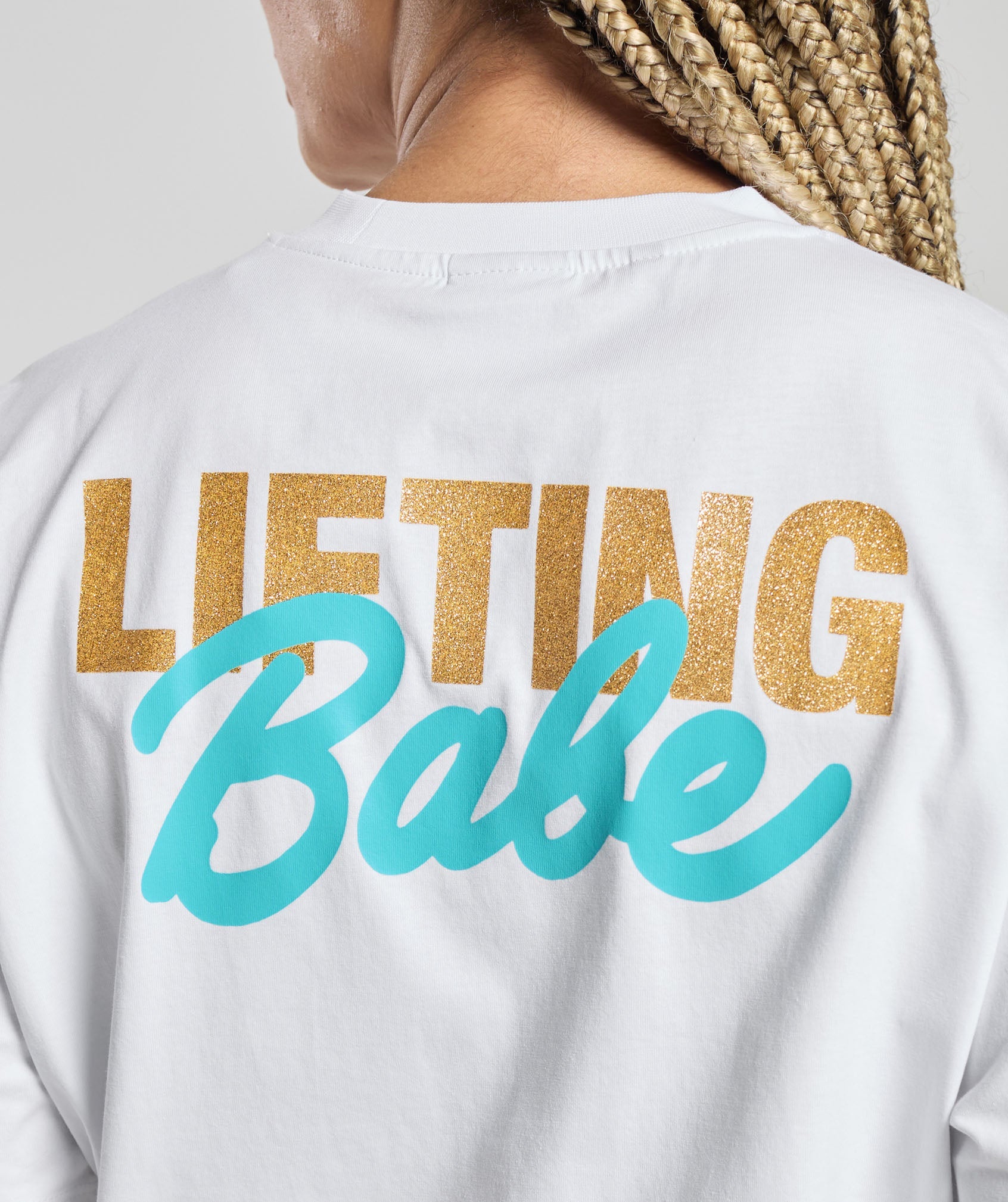 Lifting Babe Oversized T-Shirt in White - view 5