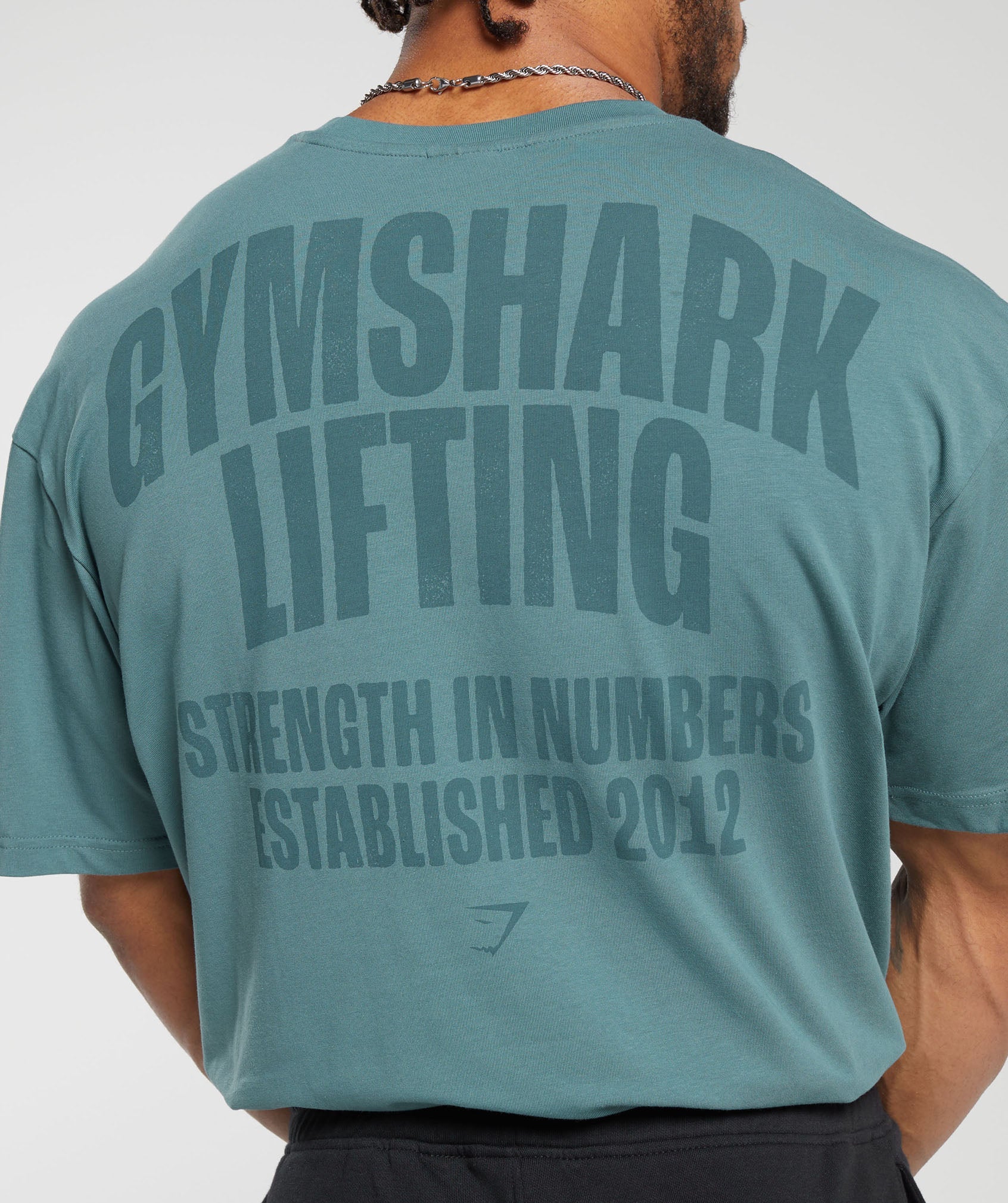 Lifting T-Shirt in Denim Teal - view 7