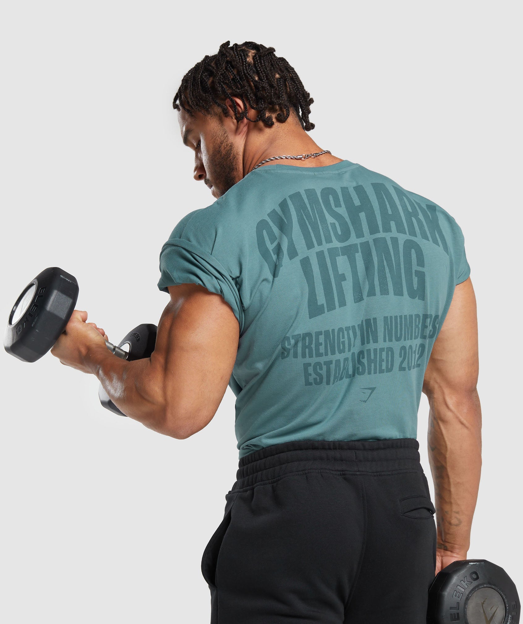 Lifting T-Shirt in Denim Teal - view 6