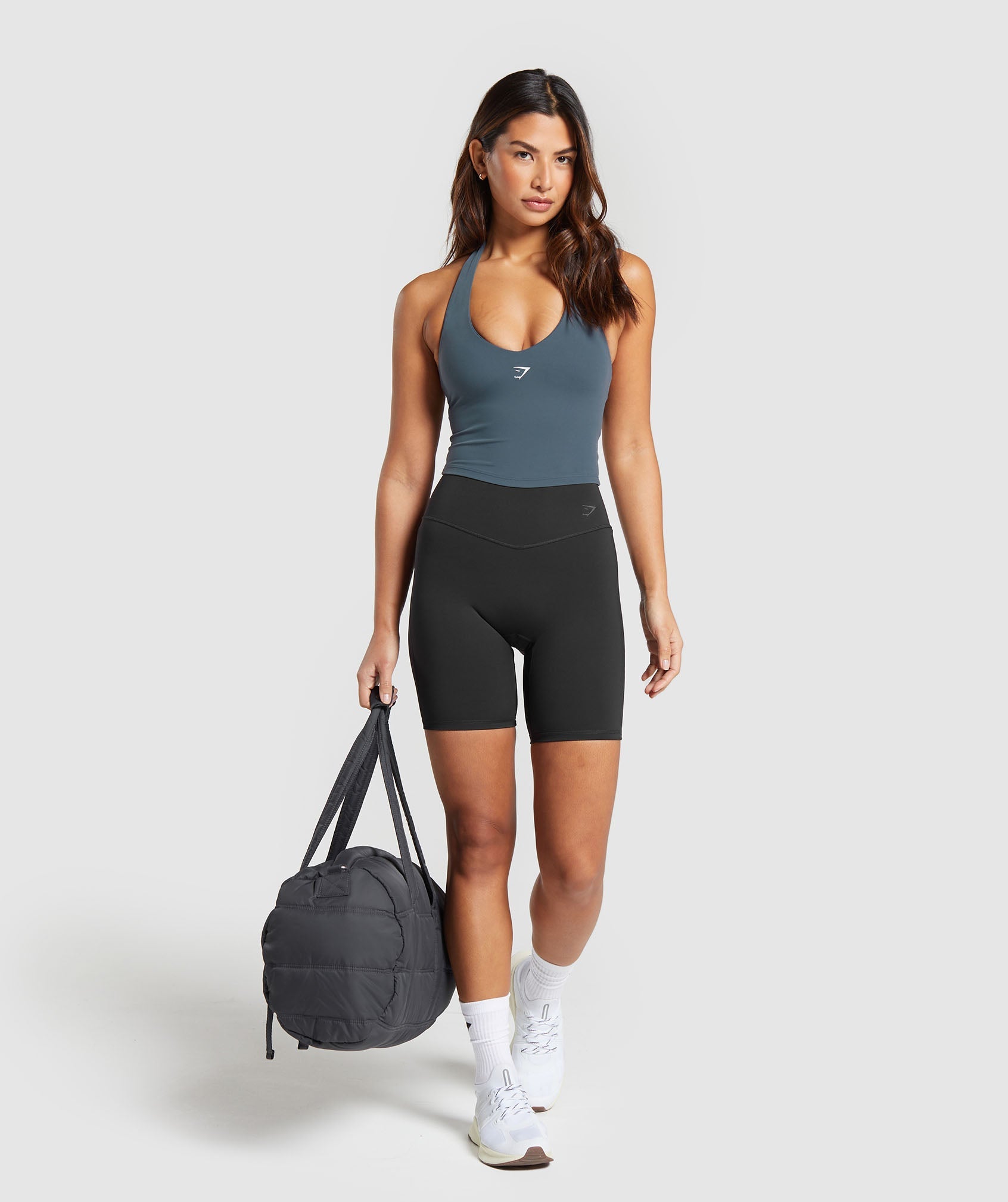 Gymshark Halter Neck Cami with Shelf - Black