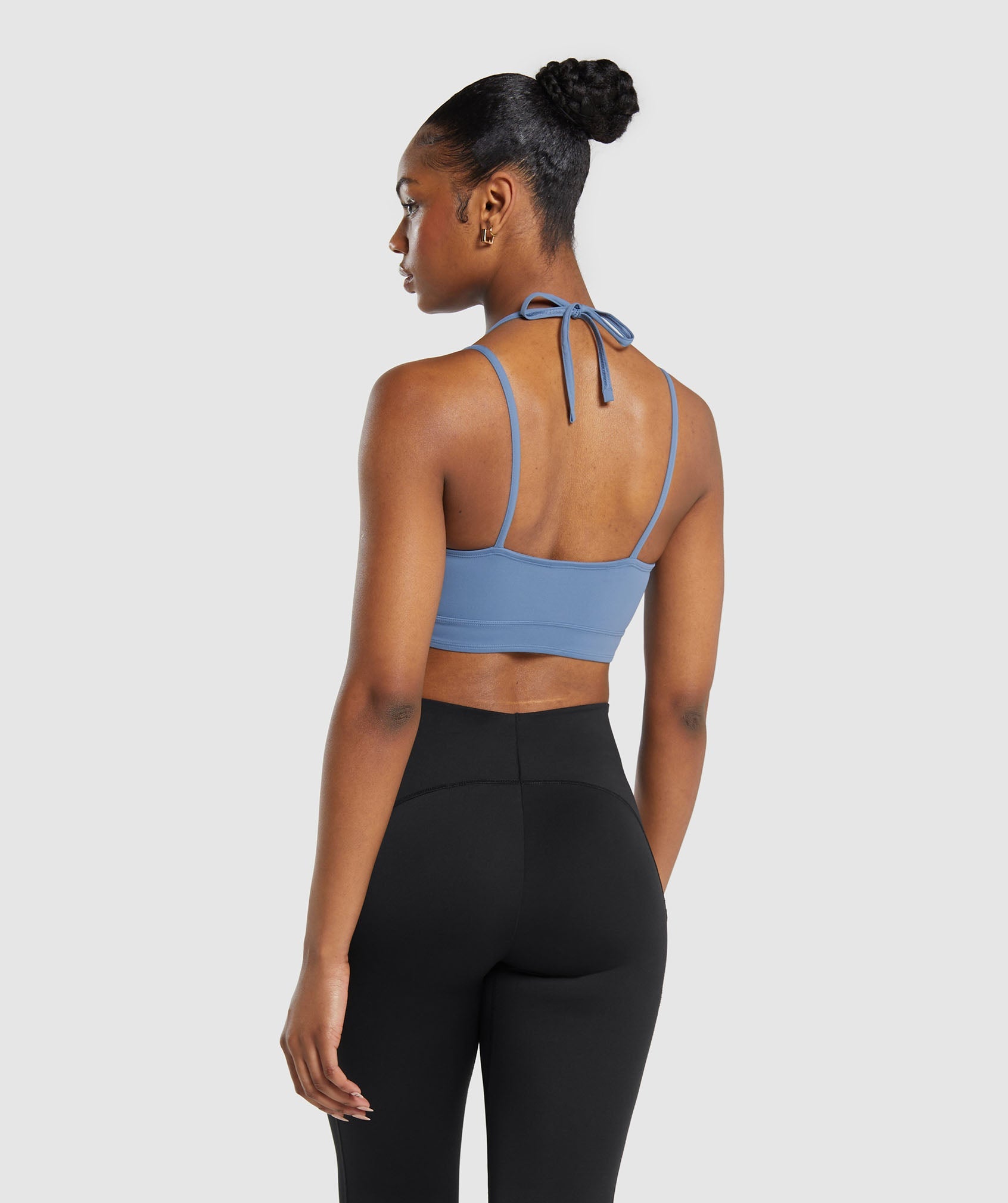 Halterneck Crop Cami Tank in Faded Blue - view 1