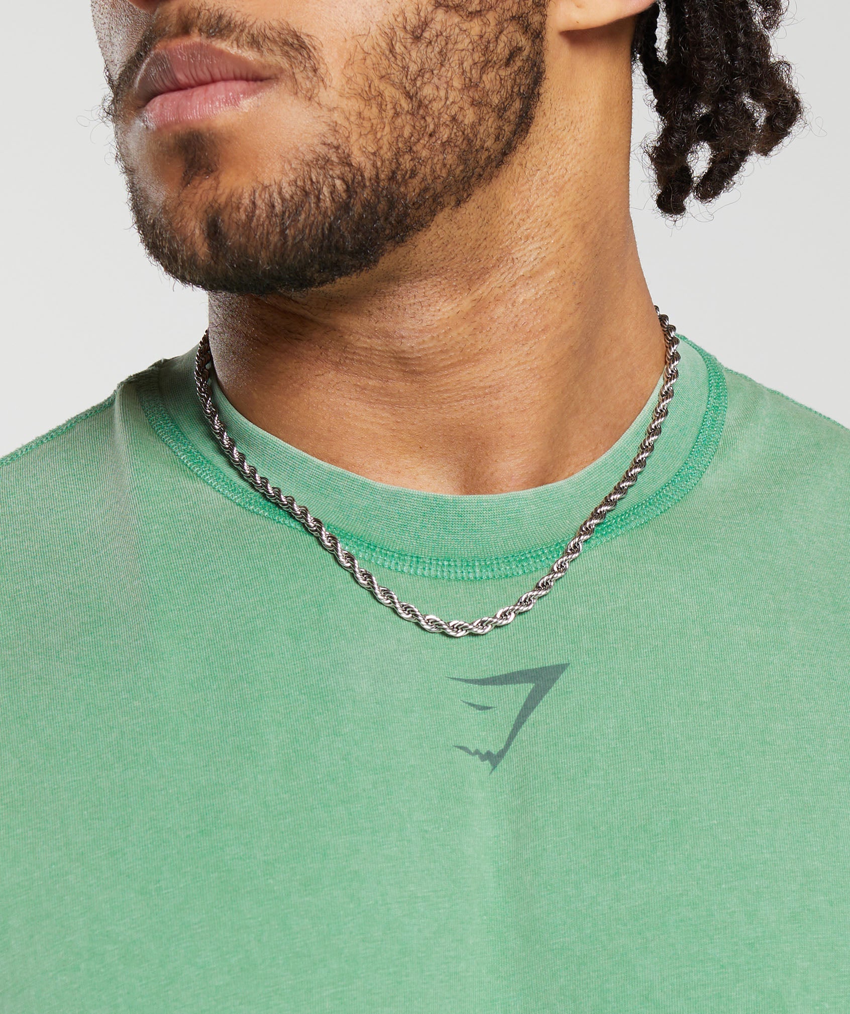 Heritage Washed Cut Off T-Shirt in Lagoon Green - view 6