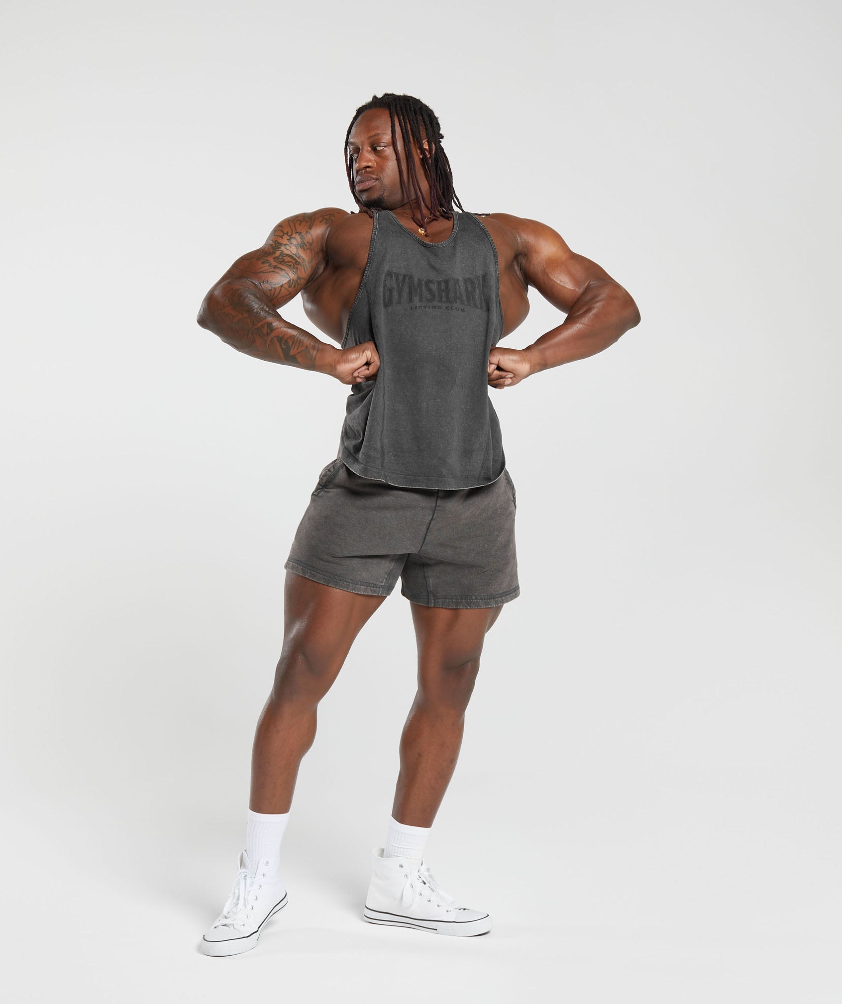 Gymshark Heritage Washed Stringer - Onyx Grey